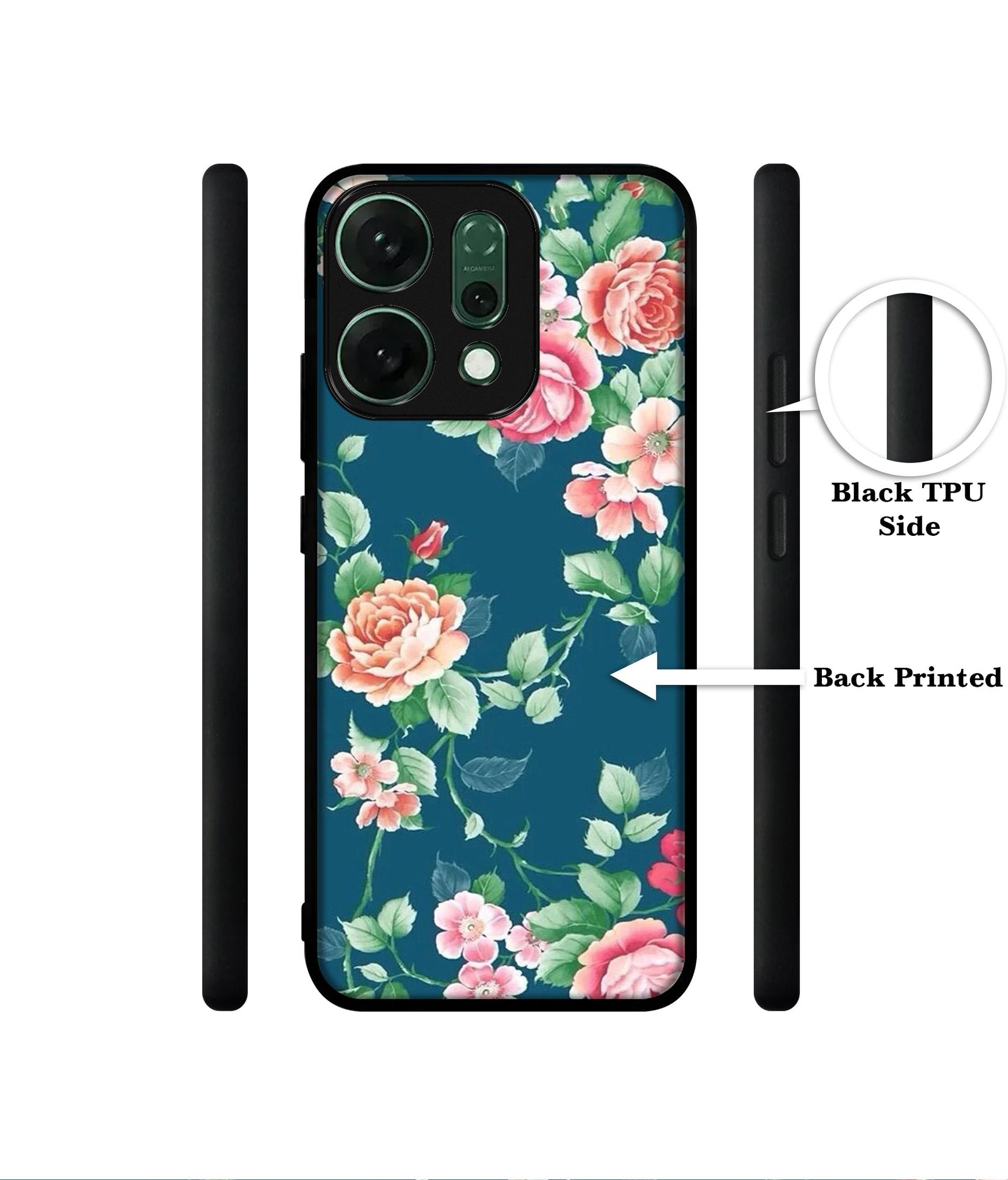 Vintage Floral Designer 2D Printed Back Case Cover for Oppo Reno14 Pro 5G