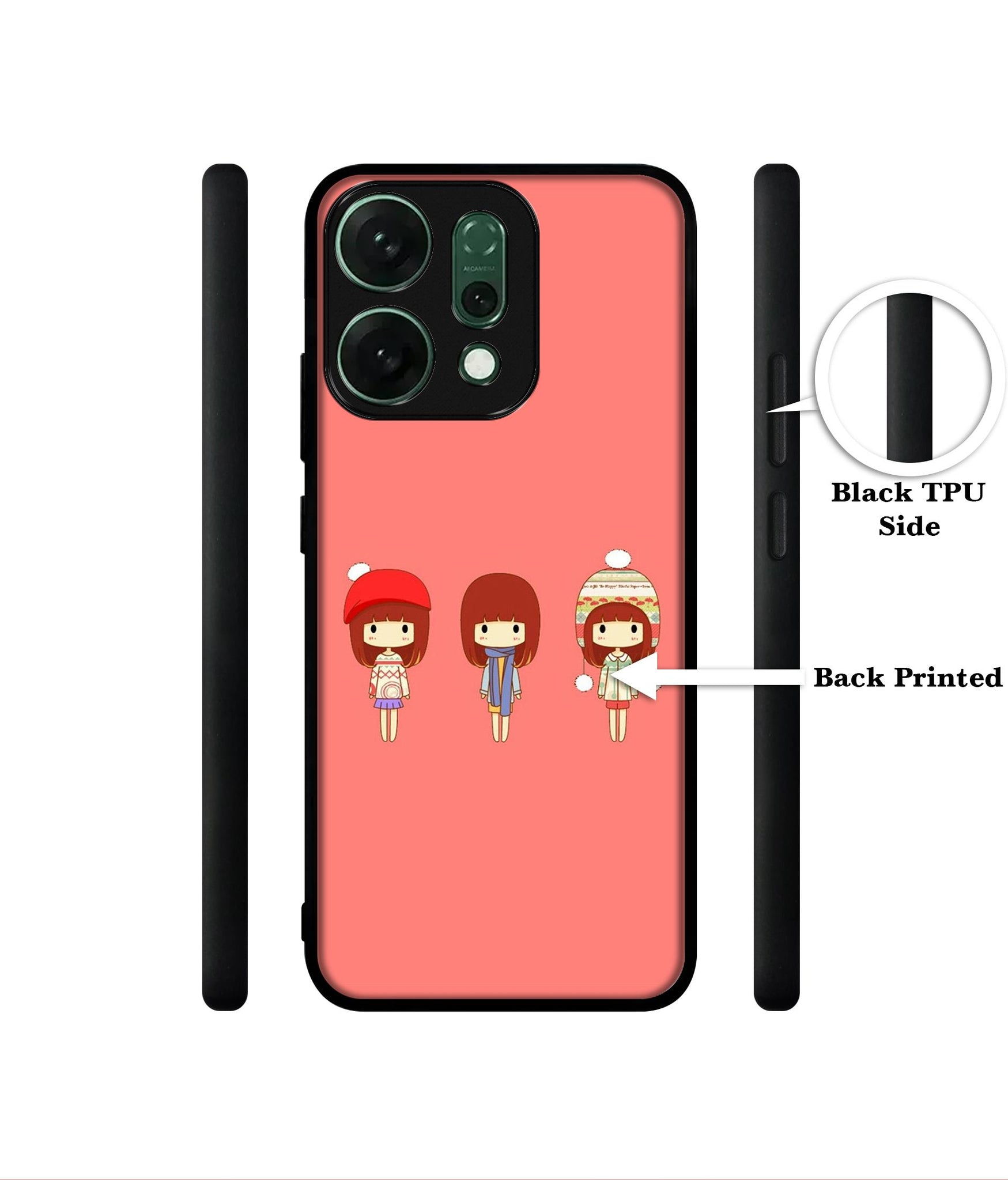 Cute Girls Designer 2D Printed Back Case Cover for Oppo Reno14 Pro 5G