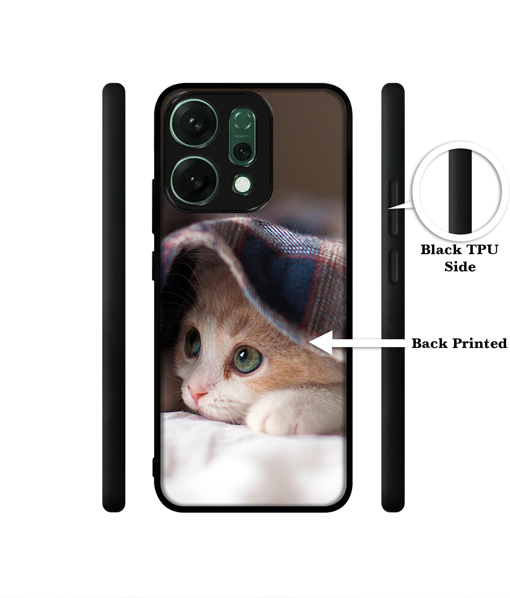 Sleepy Kitten Designer 2D Printed Back Case Cover for Oppo Reno14 Pro 5G