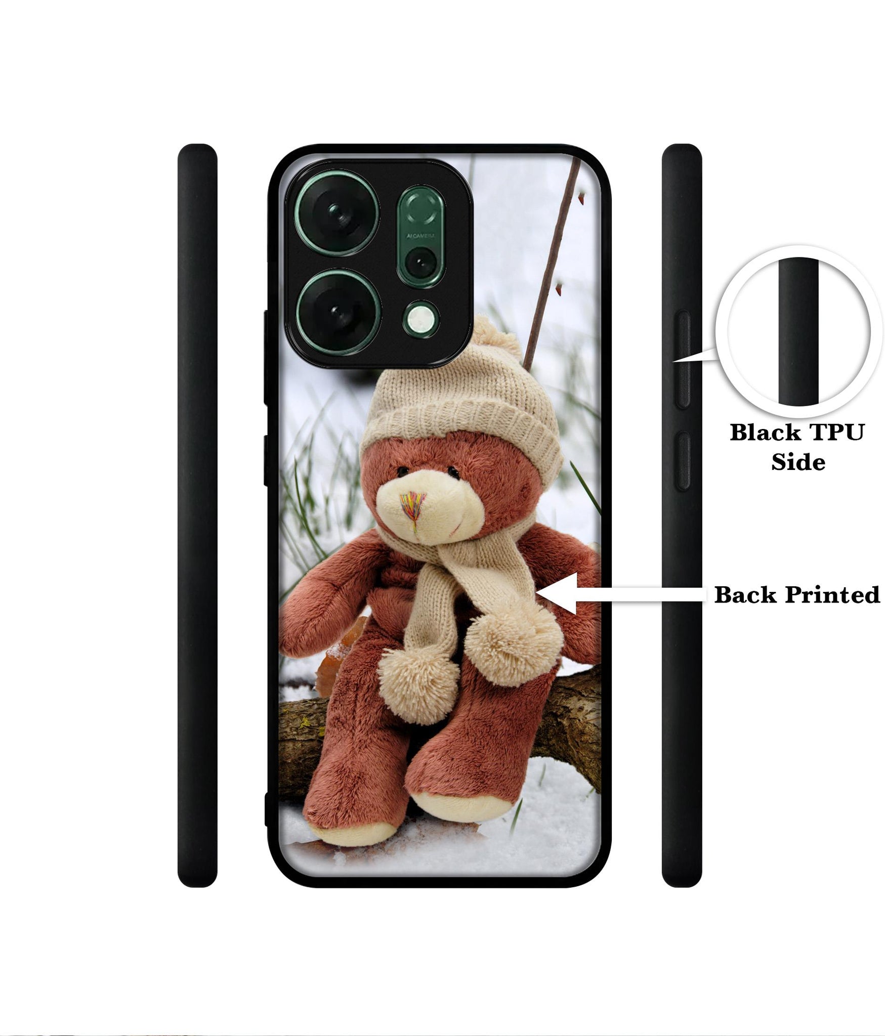 Woolen Bear Designer 2D Printed Back Case Cover for Oppo Reno14 Pro 5G
