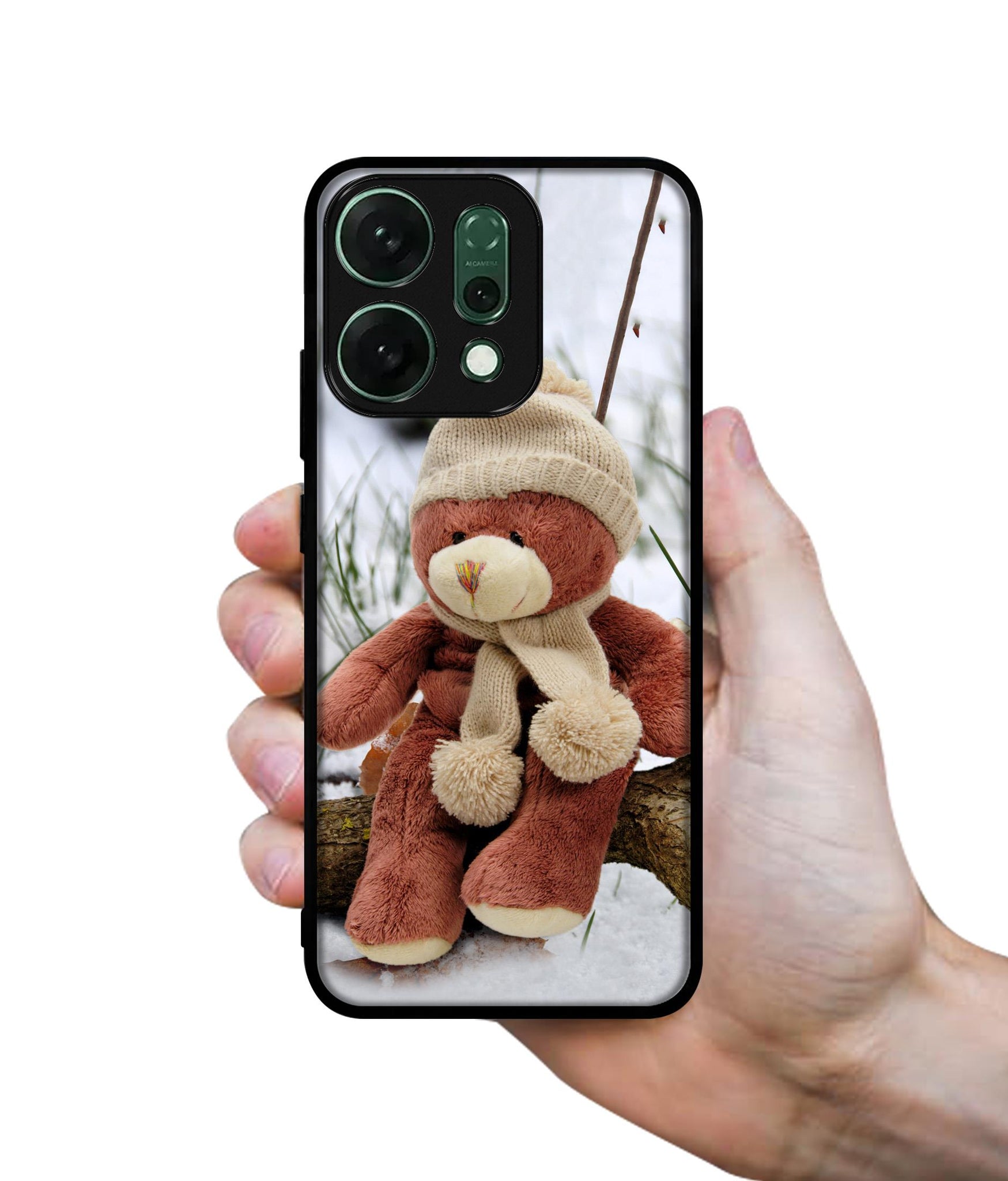 Woolen Bear Designer 2D Printed Back Case Cover for Oppo Reno14 Pro 5G