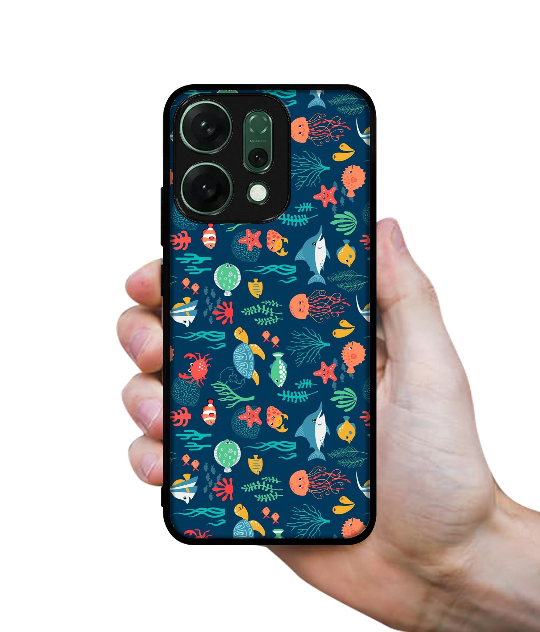 Aquarium Texture Designer 2D Printed Back Case Cover for Oppo Reno14 Pro 5G