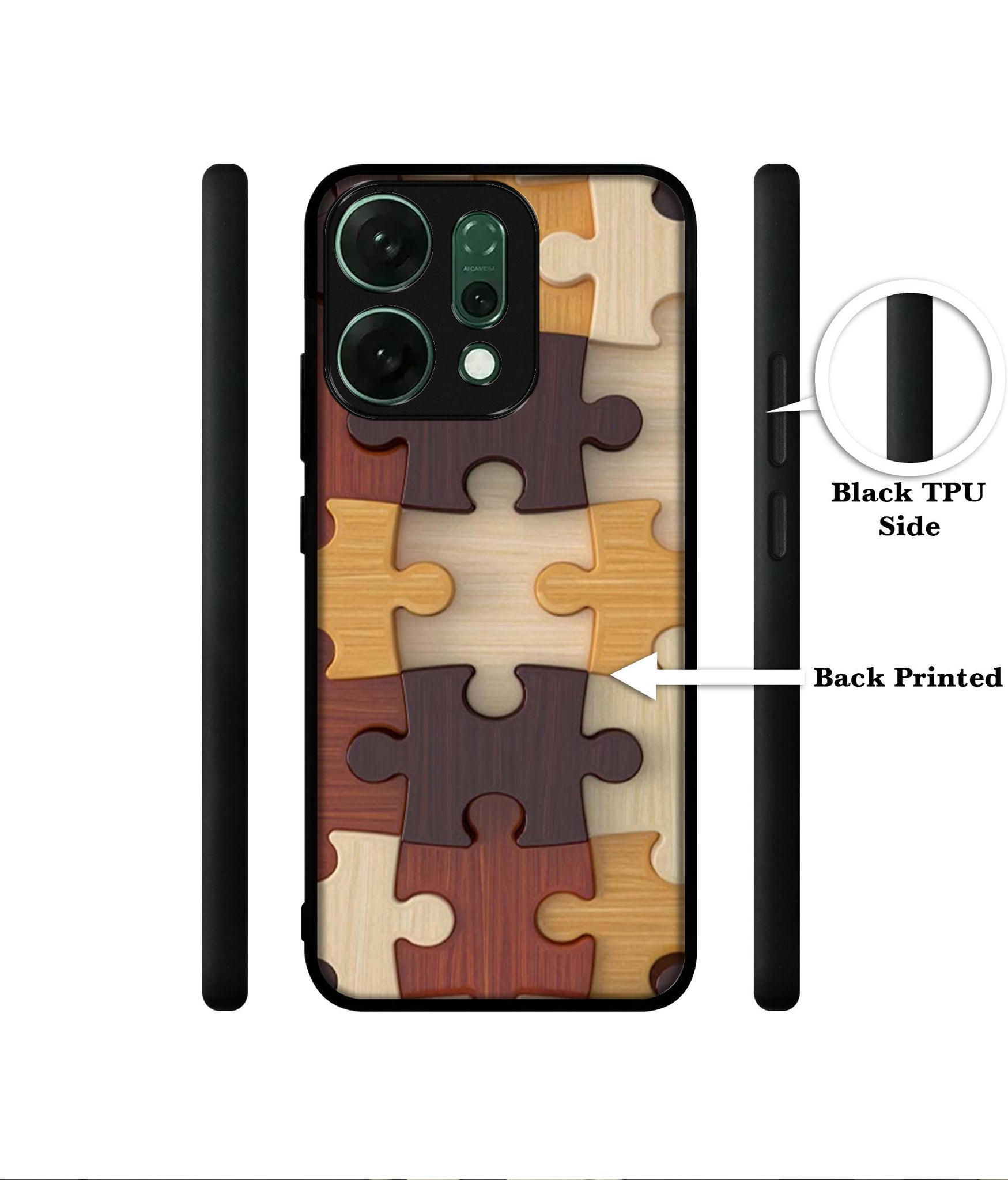 Puzzle Pattern Designer 2D Printed Back Case Cover for Oppo Reno14 Pro 5G