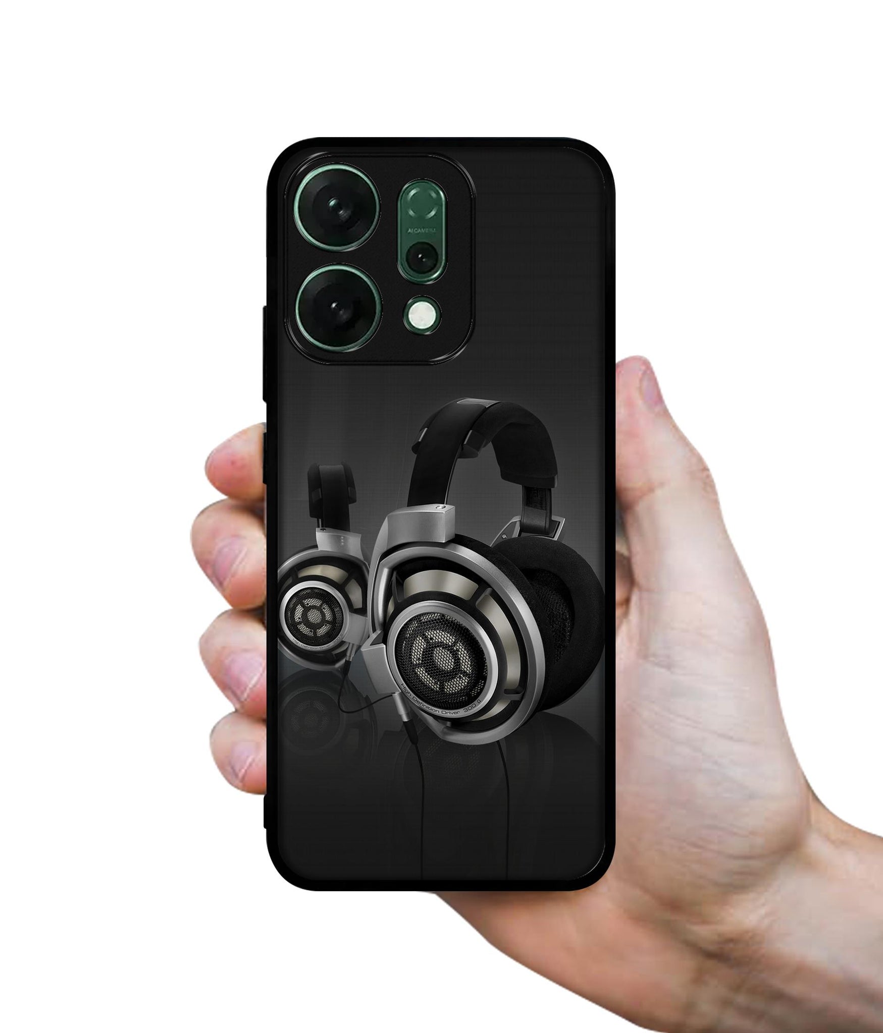 Head Phone Designer 2D Printed Back Case Cover for Oppo Reno14 Pro 5G