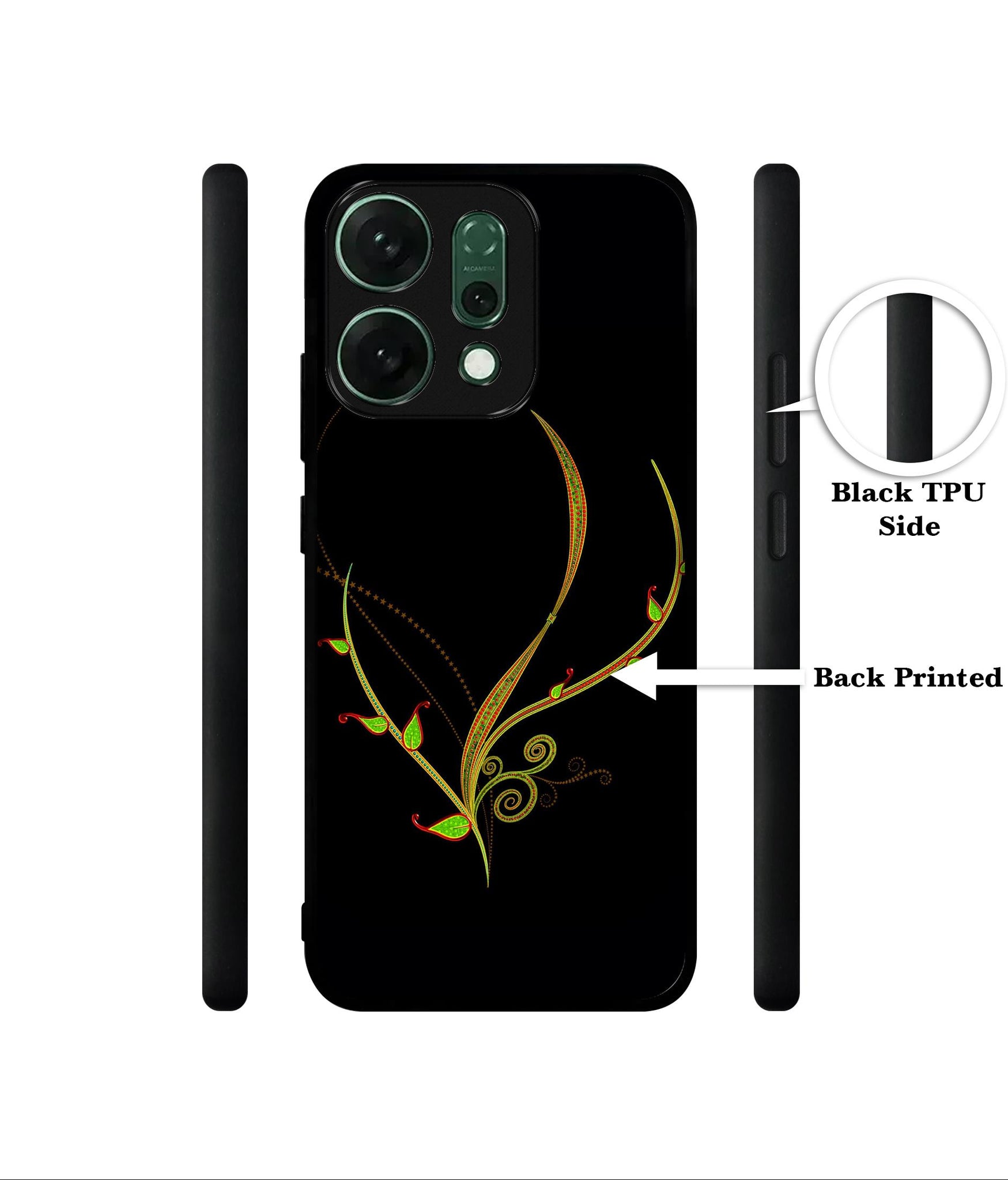 Yellow Pattern Designer 2D Printed Back Case Cover for Oppo Reno14 Pro 5G
