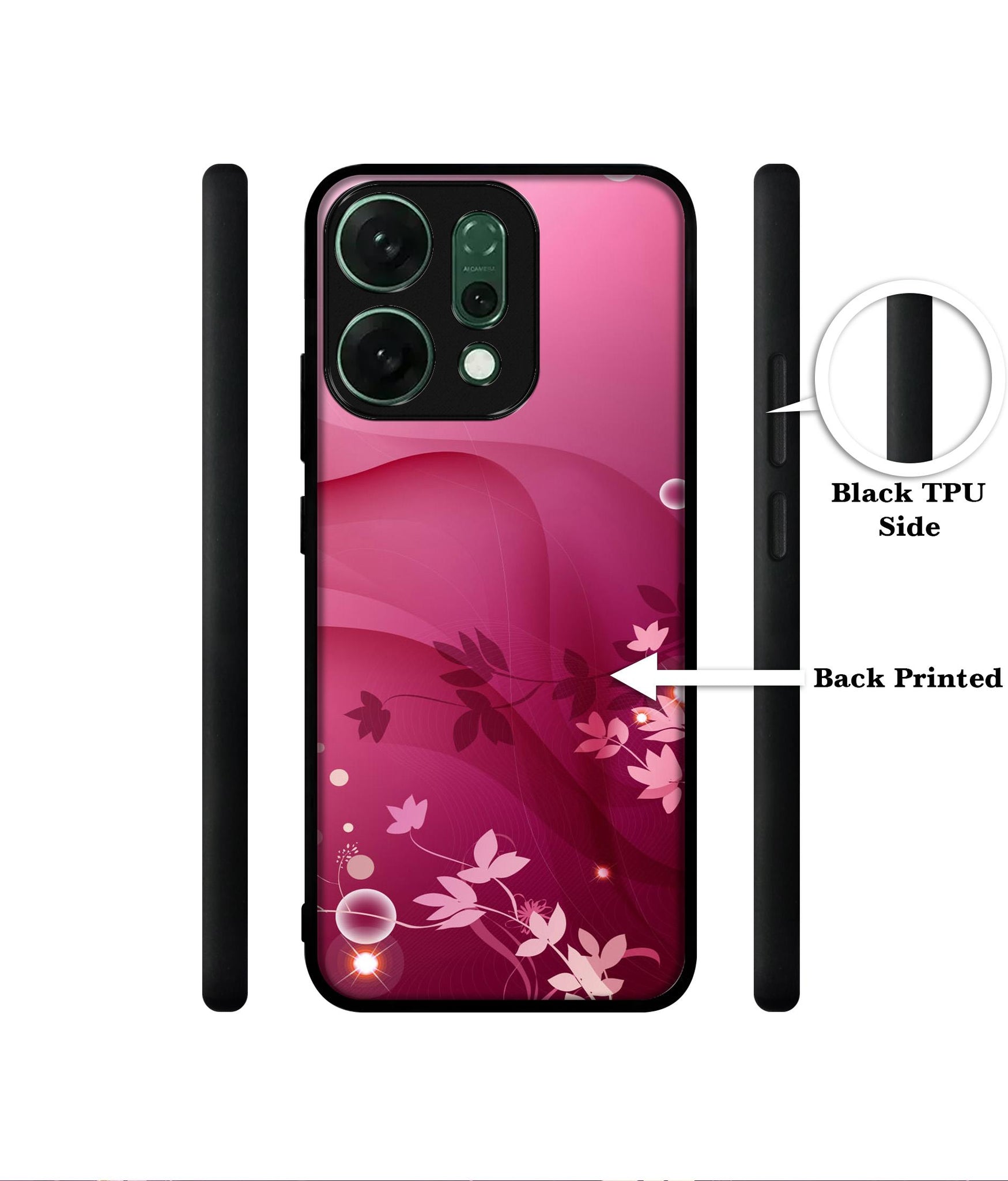 Pink Abstract Designer 2D Printed Back Case Cover for Oppo Reno14 Pro 5G