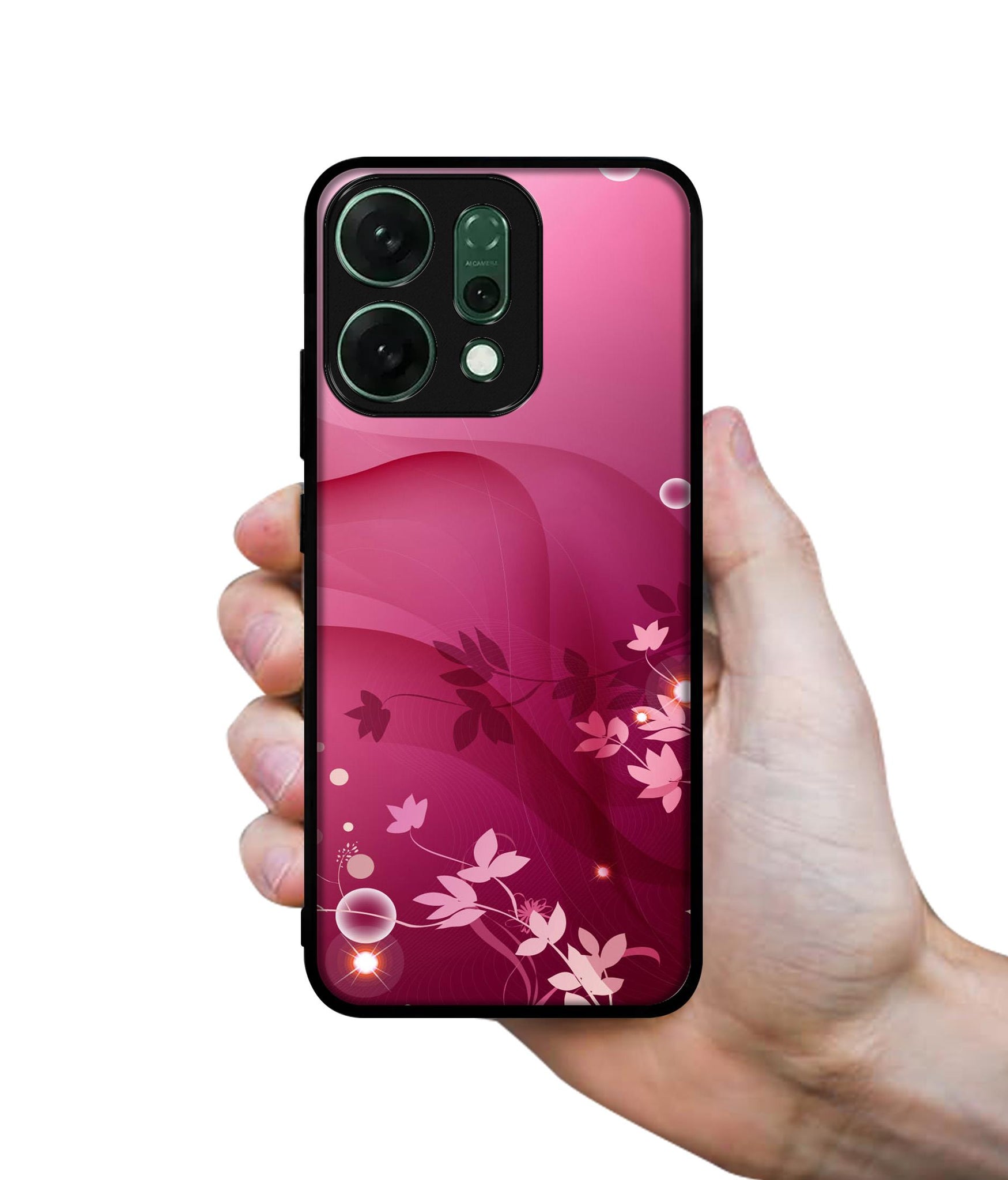 Pink Abstract Designer 2D Printed Back Case Cover for Oppo Reno14 Pro 5G