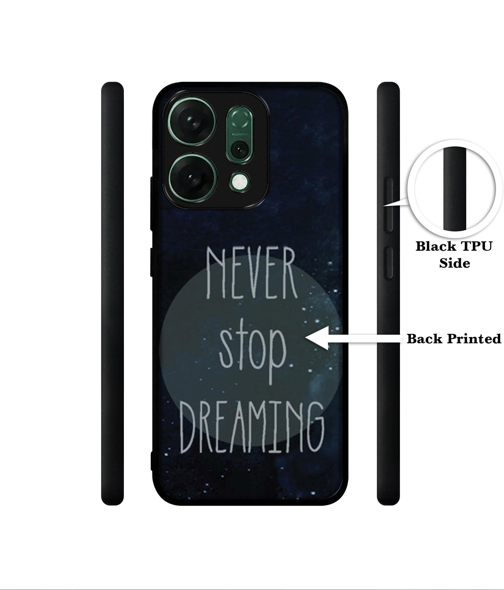 Never Stop Dreaming Designer 2D Printed Back Case Cover for Oppo Reno14 Pro 5G