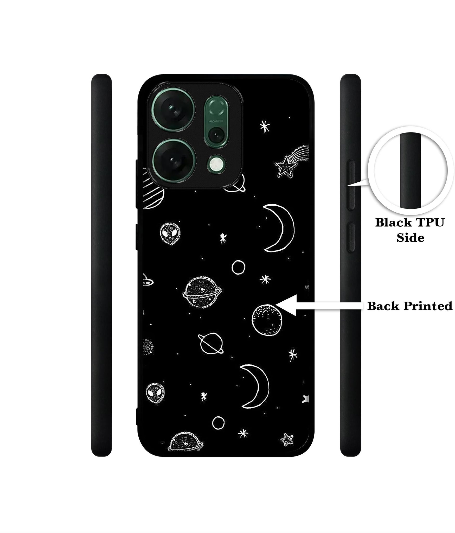 Space Stars Universe Designer 2D Printed Back Case Cover for Oppo Reno14 Pro 5G