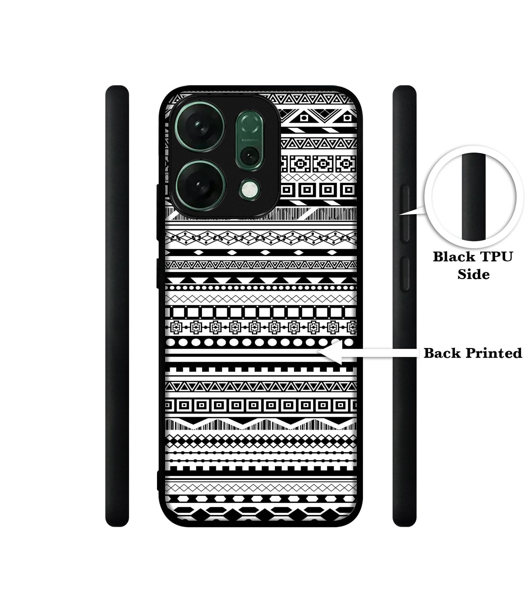 Black & White Patterns Designer 2D Printed Back Case Cover for Oppo Reno14 Pro 5G