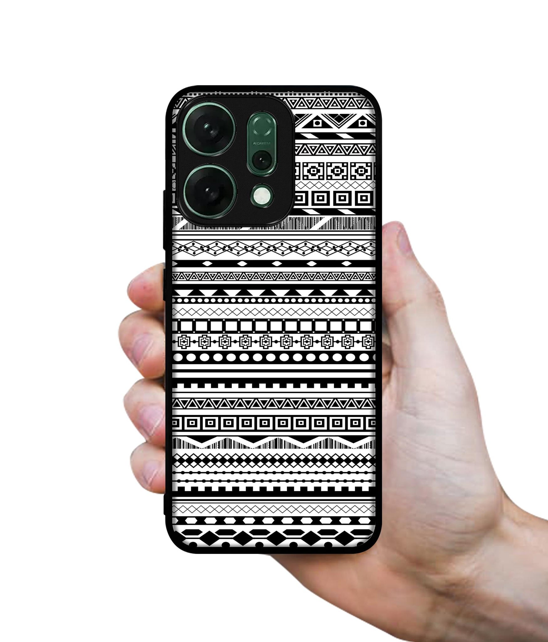 Black & White Patterns Designer 2D Printed Back Case Cover for Oppo Reno14 Pro 5G