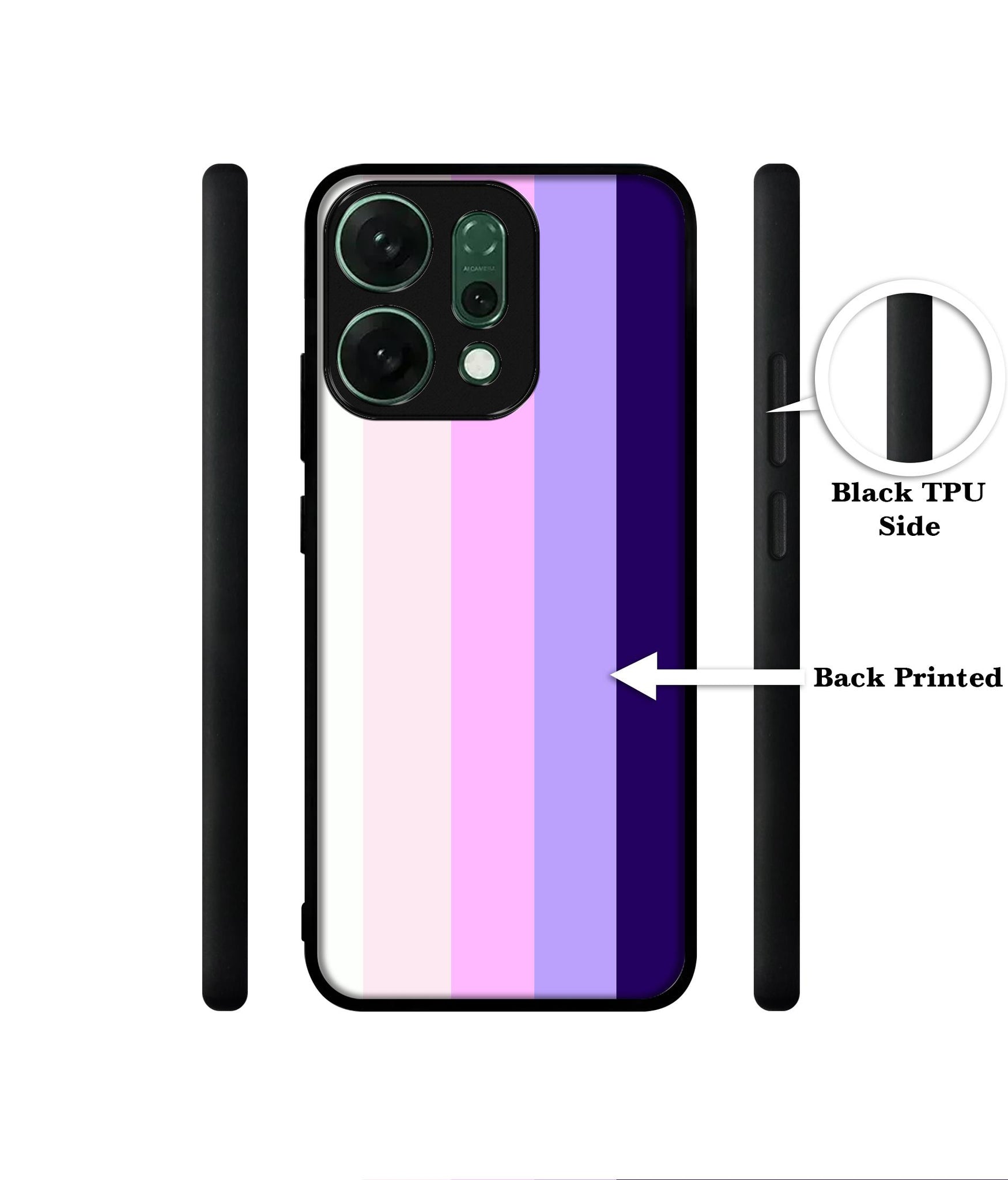 Pink and Purple Lines Designer 2D Printed Back Case Cover for Oppo Reno14 Pro 5G
