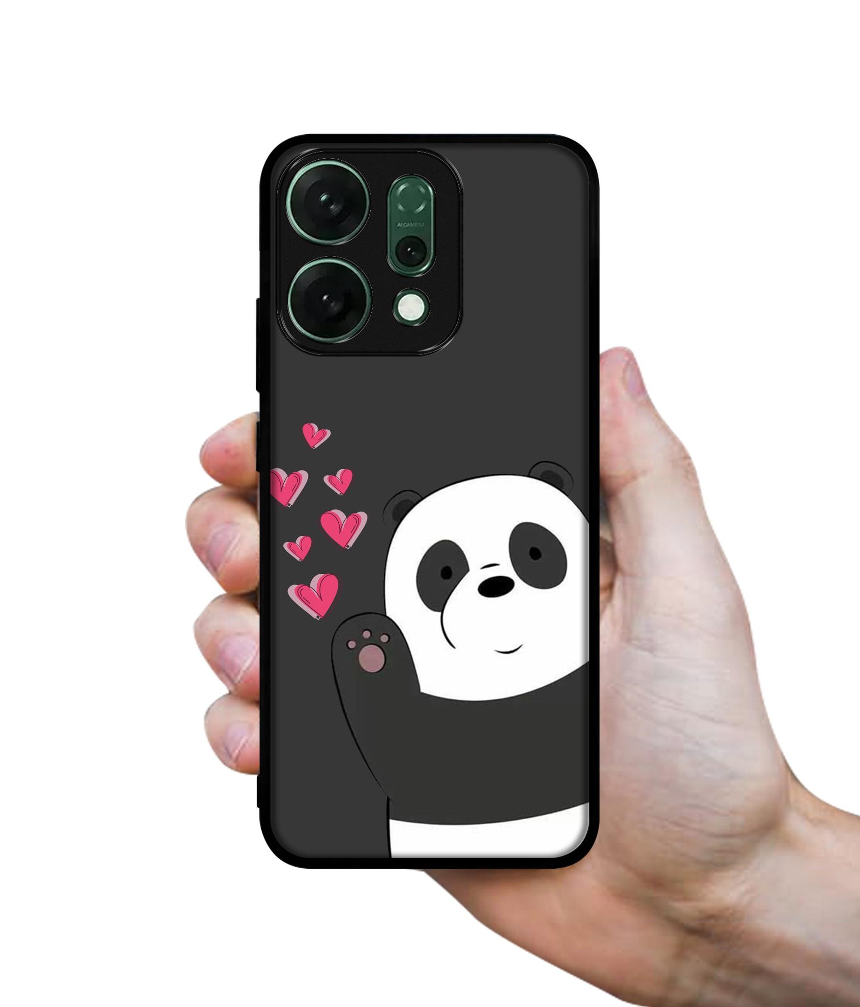 Love Panda Designer 2D Printed Back Case Cover for Oppo Reno14 Pro 5G