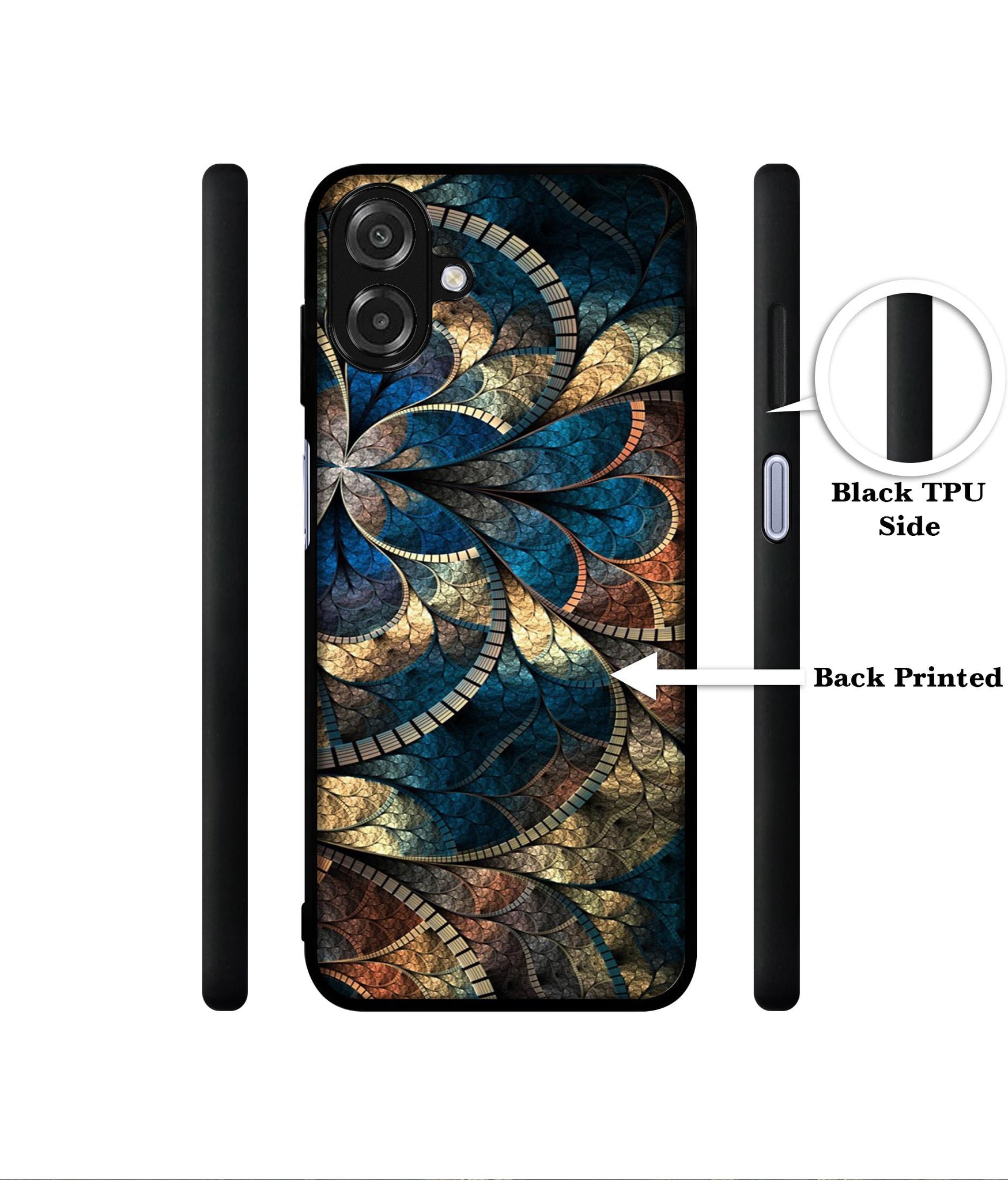 Casotec Fractional Pattern Design Premium 2D Printed Metal Back Case ...