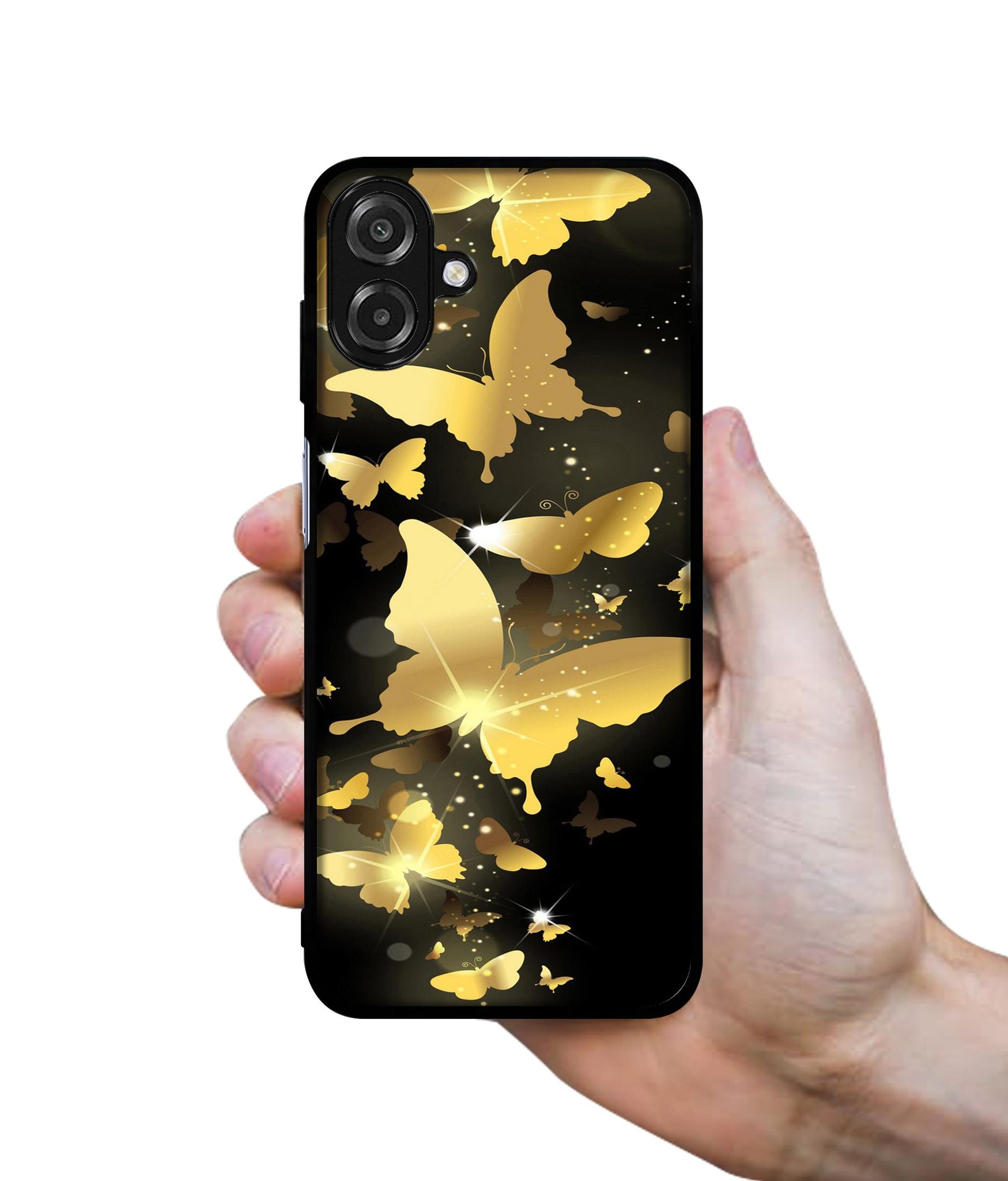 Golden Butterfly Pattern Designer 2D Printed Back Case Cover for Samsung Galaxy A07 4G / F07 4G / M07 4G