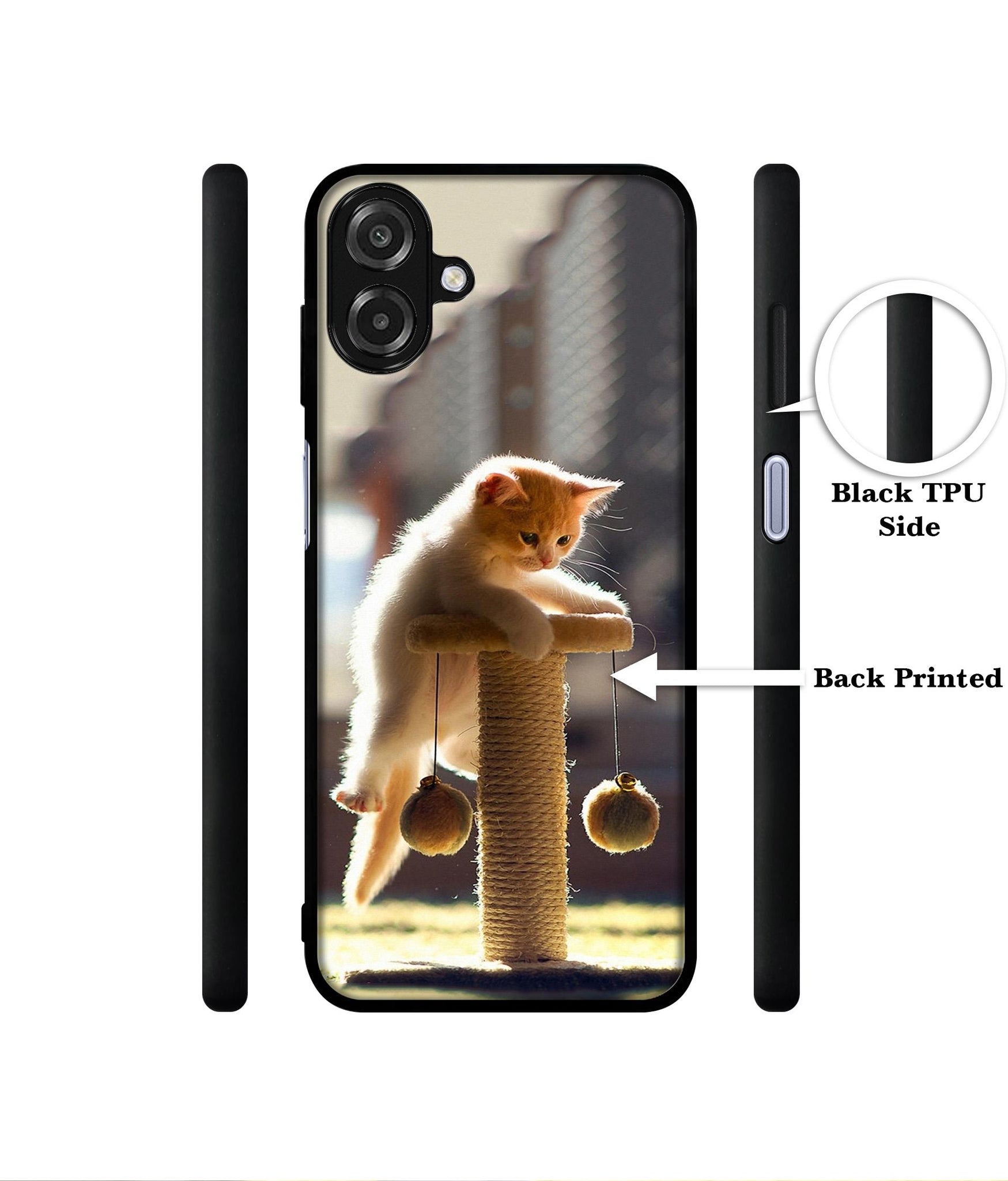 Cat Climbing Designer 2D Printed Back Case Cover for Samsung Galaxy A07 4G / F07 4G / M07 4G