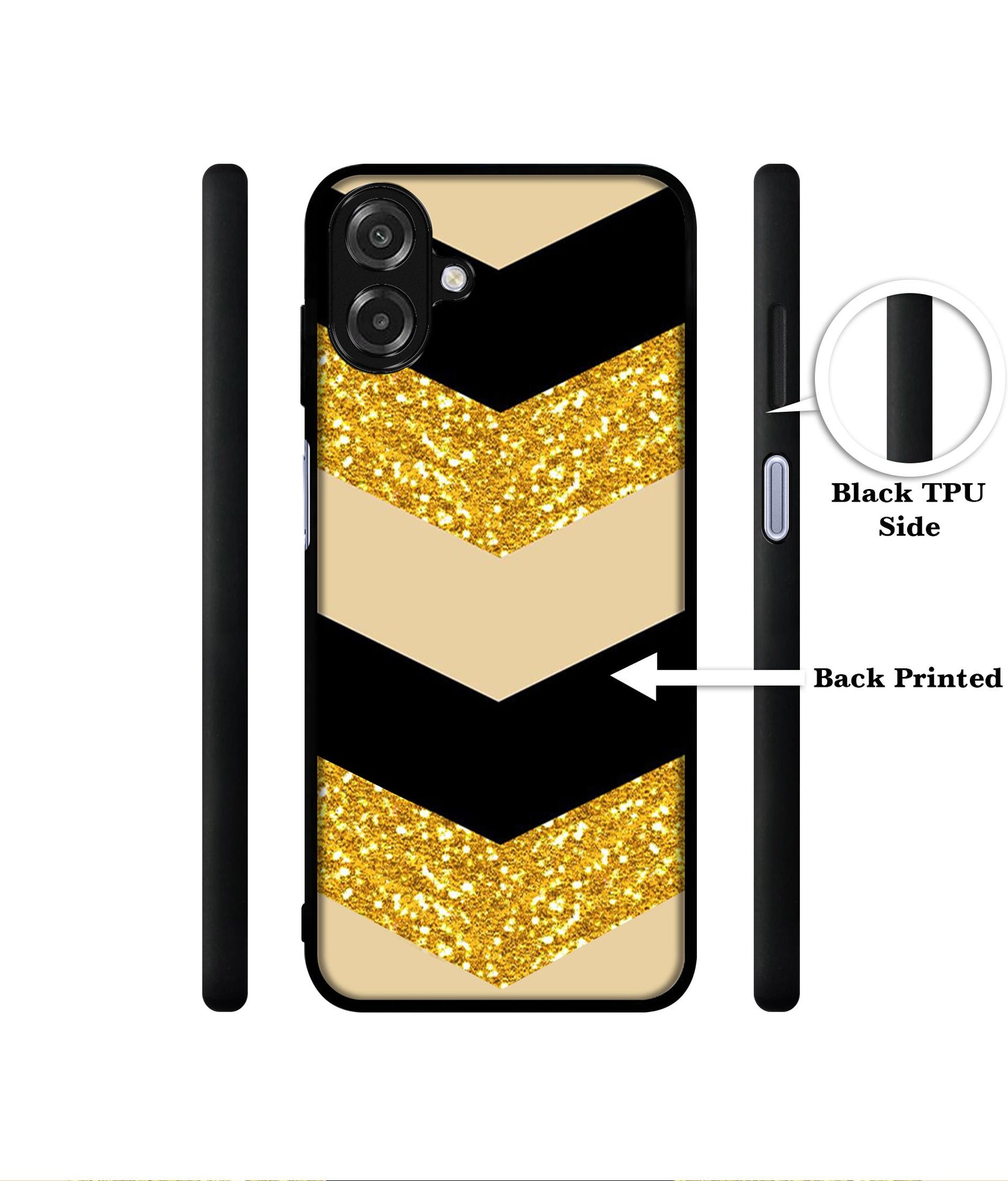 Black & Gold Designer 2D Printed Back Case Cover for Samsung Galaxy A07 4G / F07 4G / M07 4G
