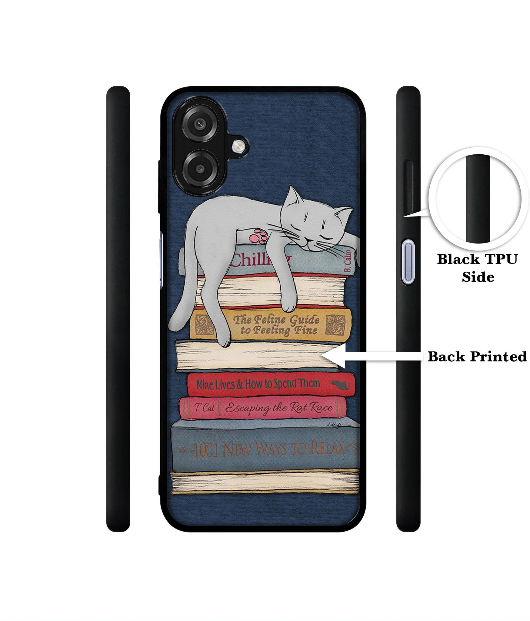 Cat Sleeping On The Books Designer 2D Printed Back Case Cover for Samsung Galaxy A07 4G / F07 4G / M07 4G