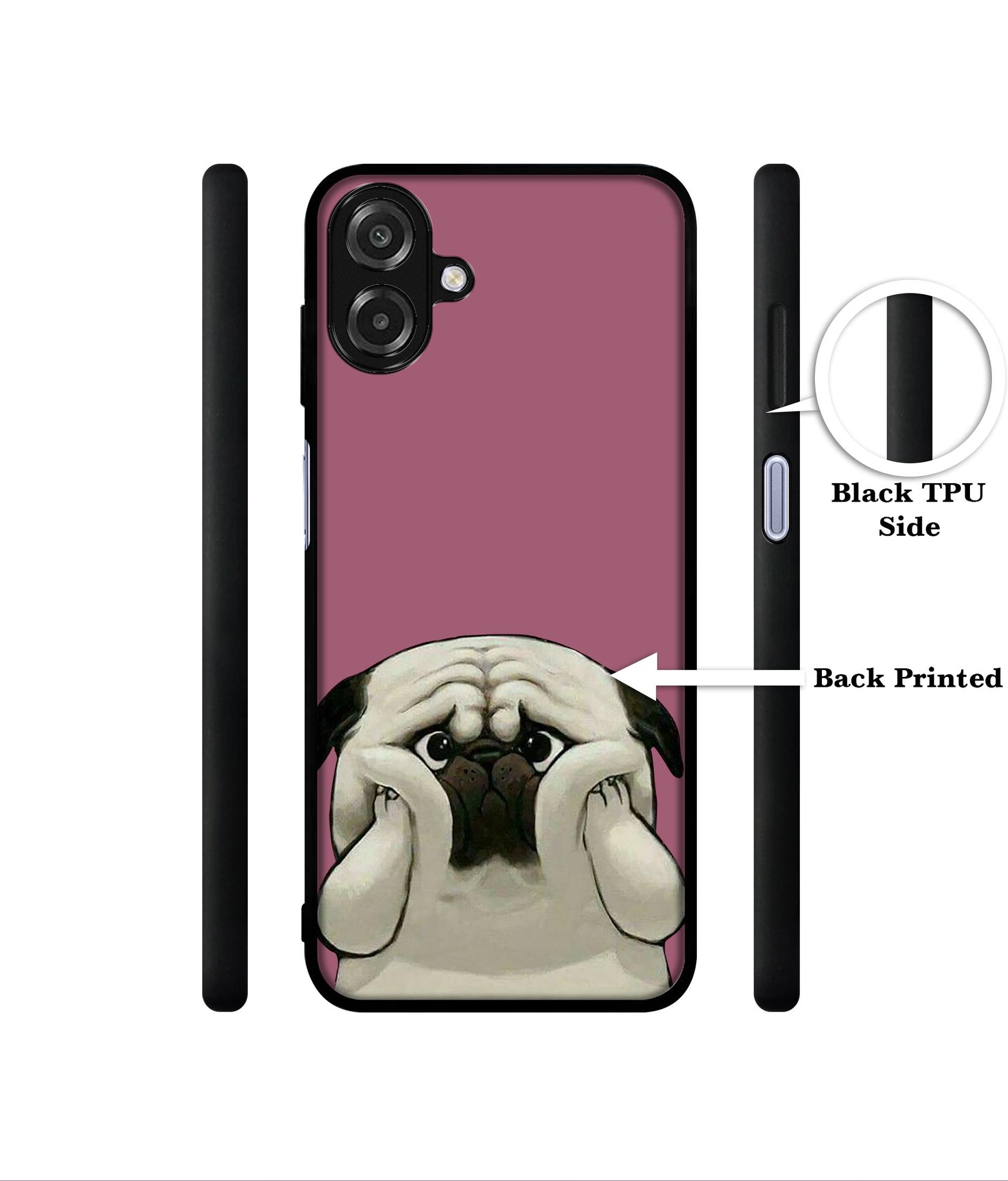 Cute Pug Holding Big Cheeks Designer 2D Printed Back Case Cover for Samsung Galaxy A07 4G / F07 4G / M07 4G