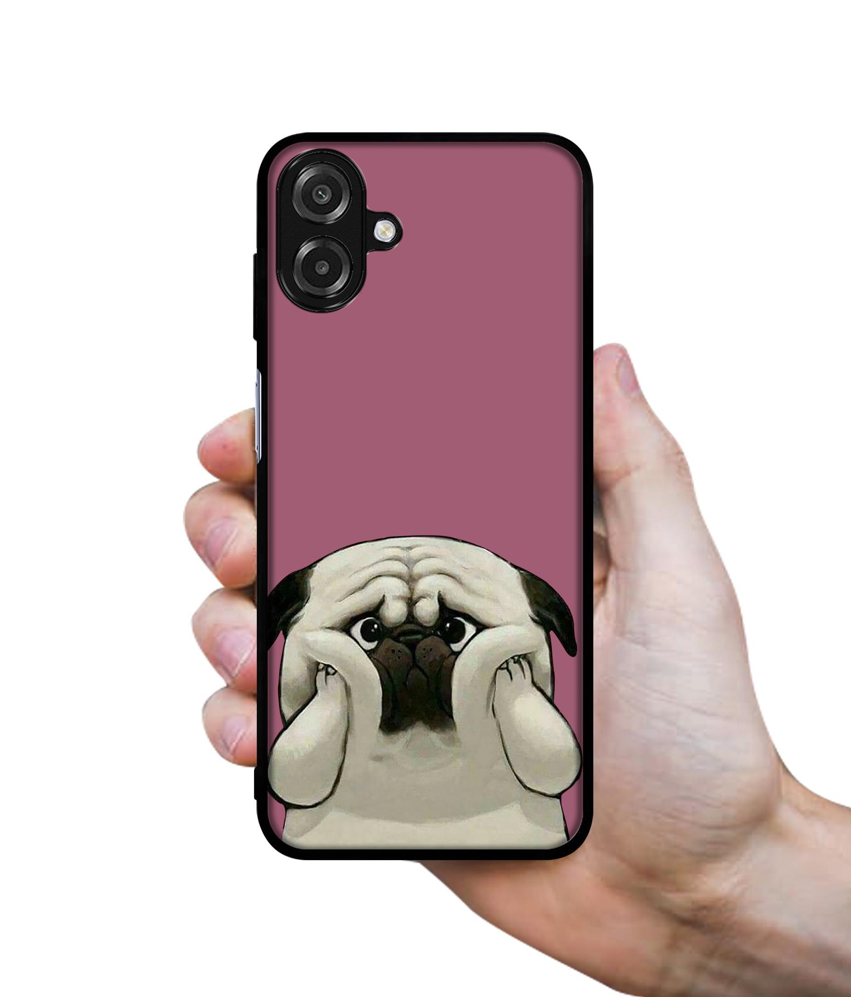 Cute Pug Holding Big Cheeks Designer 2D Printed Back Case Cover for Samsung Galaxy A07 4G / F07 4G / M07 4G