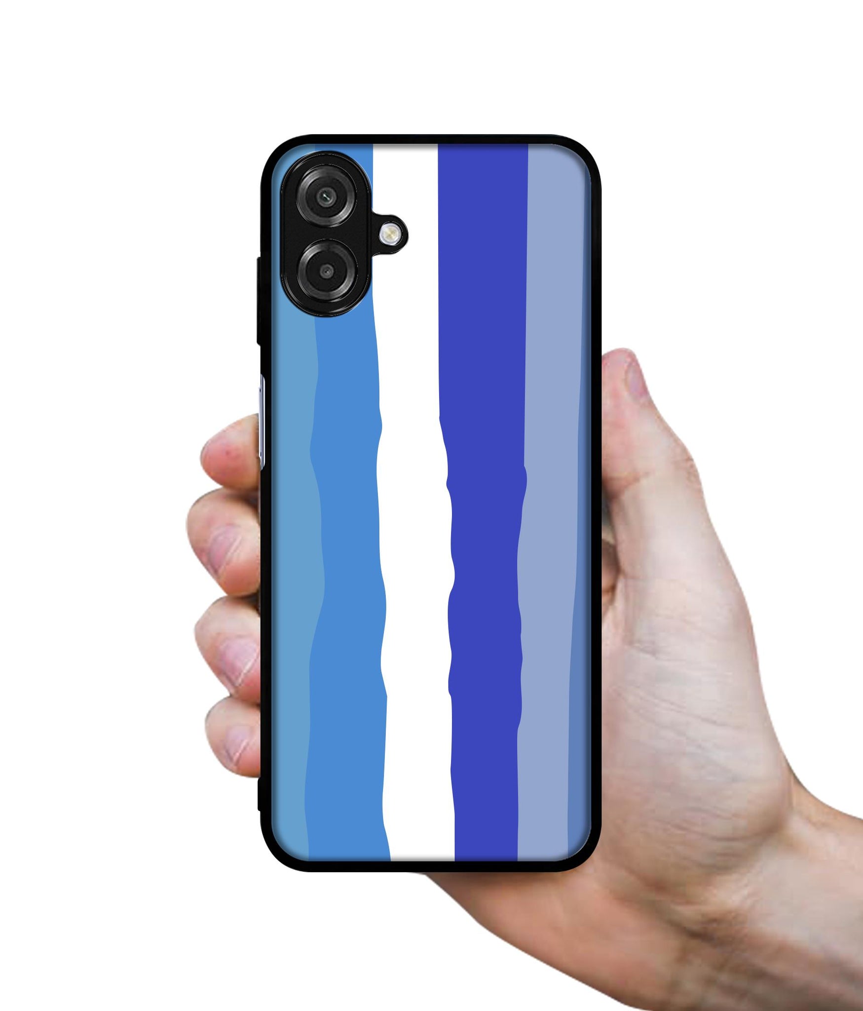 Blue Stripes Rainbow Designer 2D Printed Back Case Cover for Samsung Galaxy A07 4G / F07 4G / M07 4G