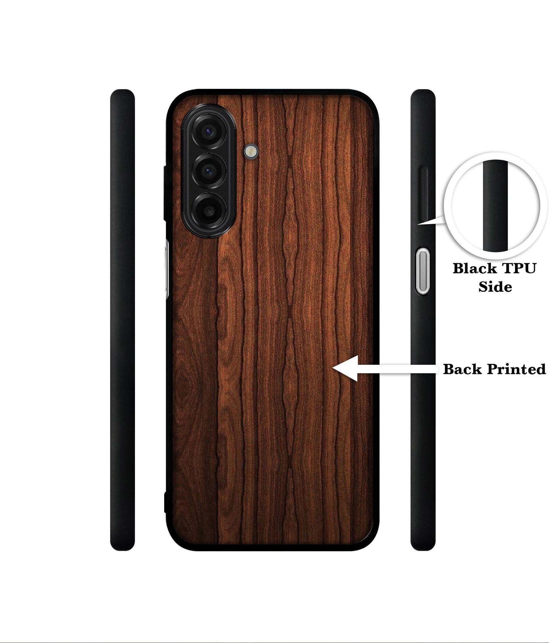 Brown Wooden Texture Designer 2D Printed Back Case Cover for Samsung Galaxy A17 5G / F17 5G / M17 5G