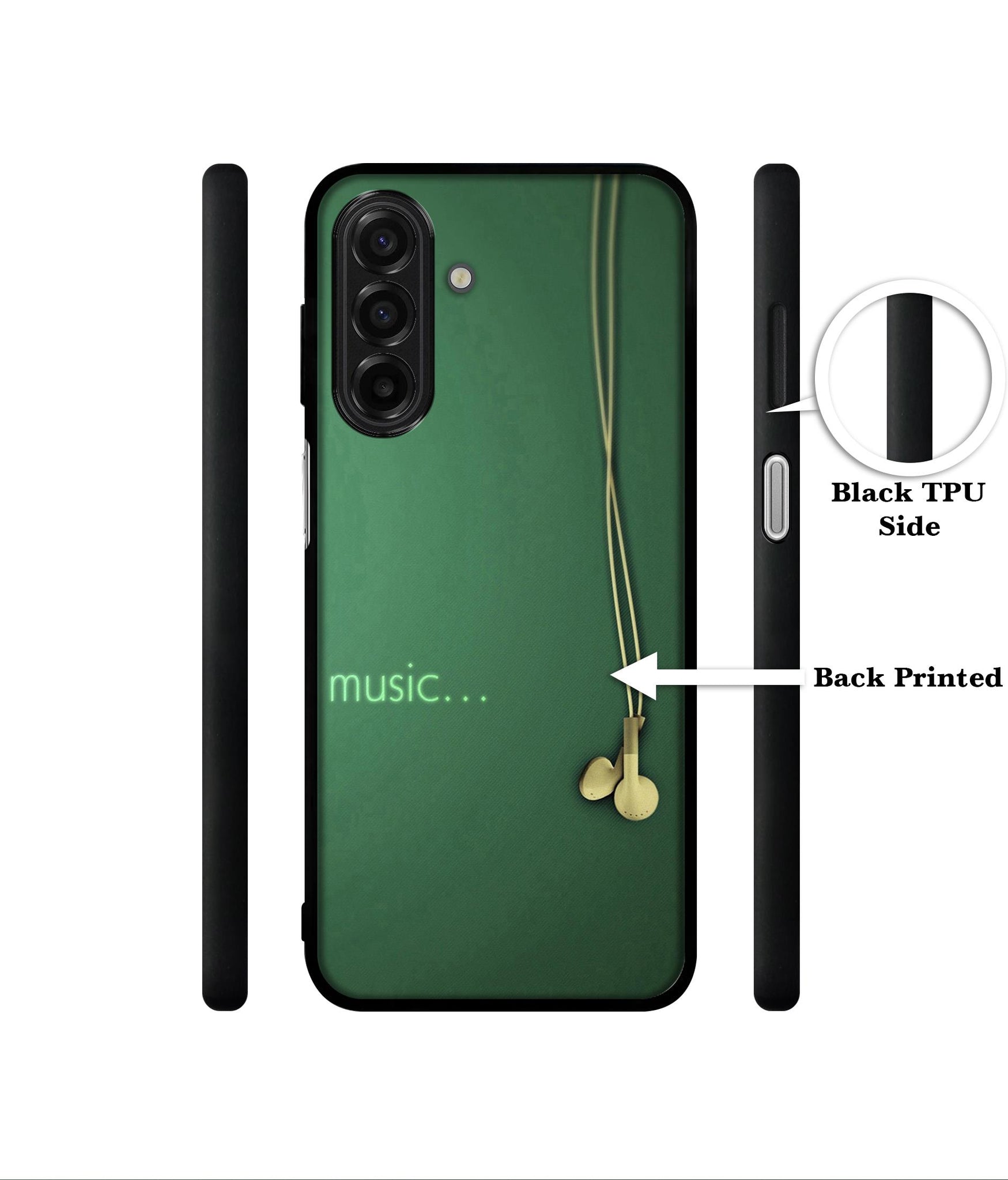 Headphone Music Designer 2D Printed Back Case Cover for Samsung Galaxy A17 5G / F17 5G / M17 5G