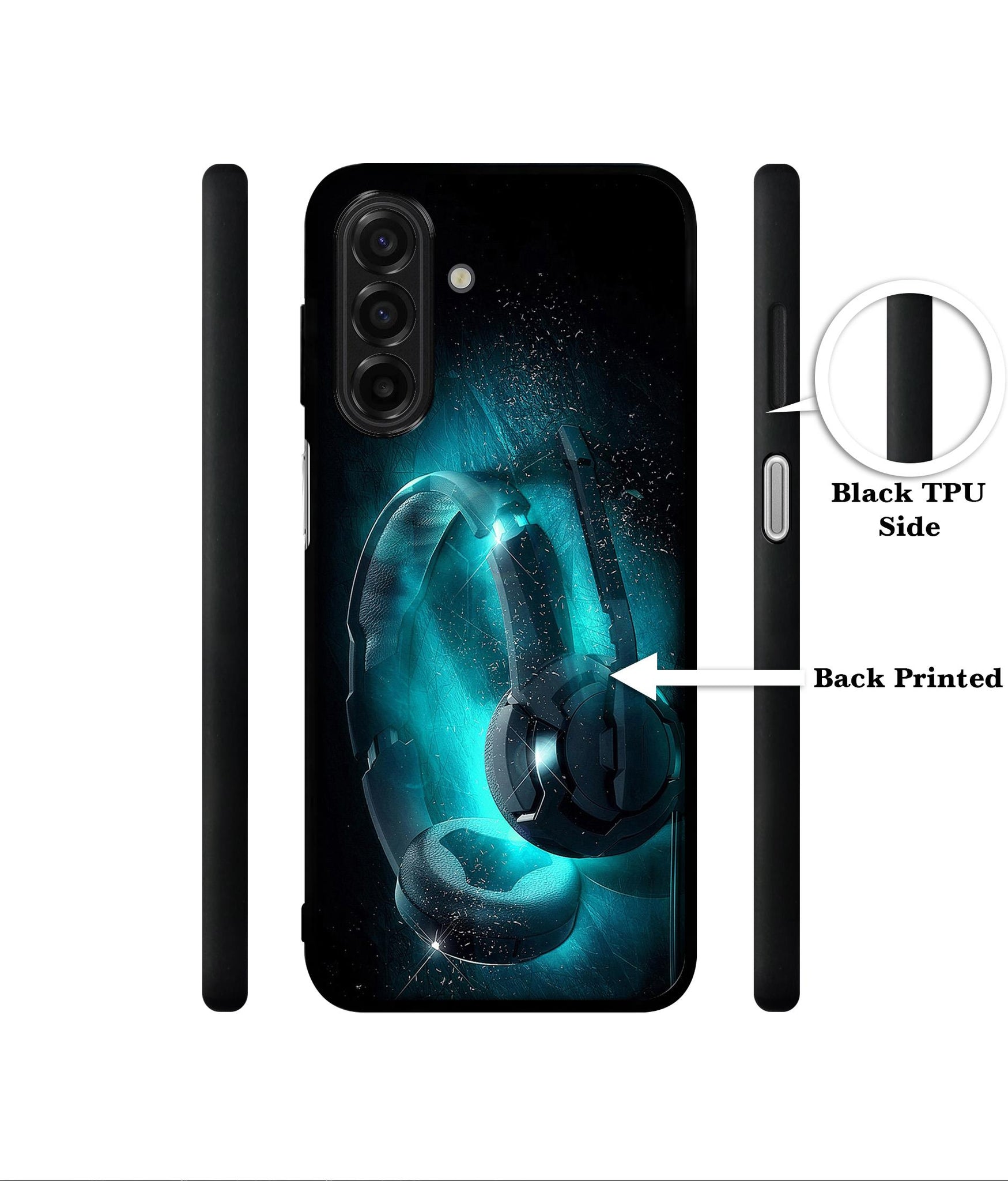 Cool Headphone Designer 2D Printed Back Case Cover for Samsung Galaxy A17 5G / F17 5G / M17 5G