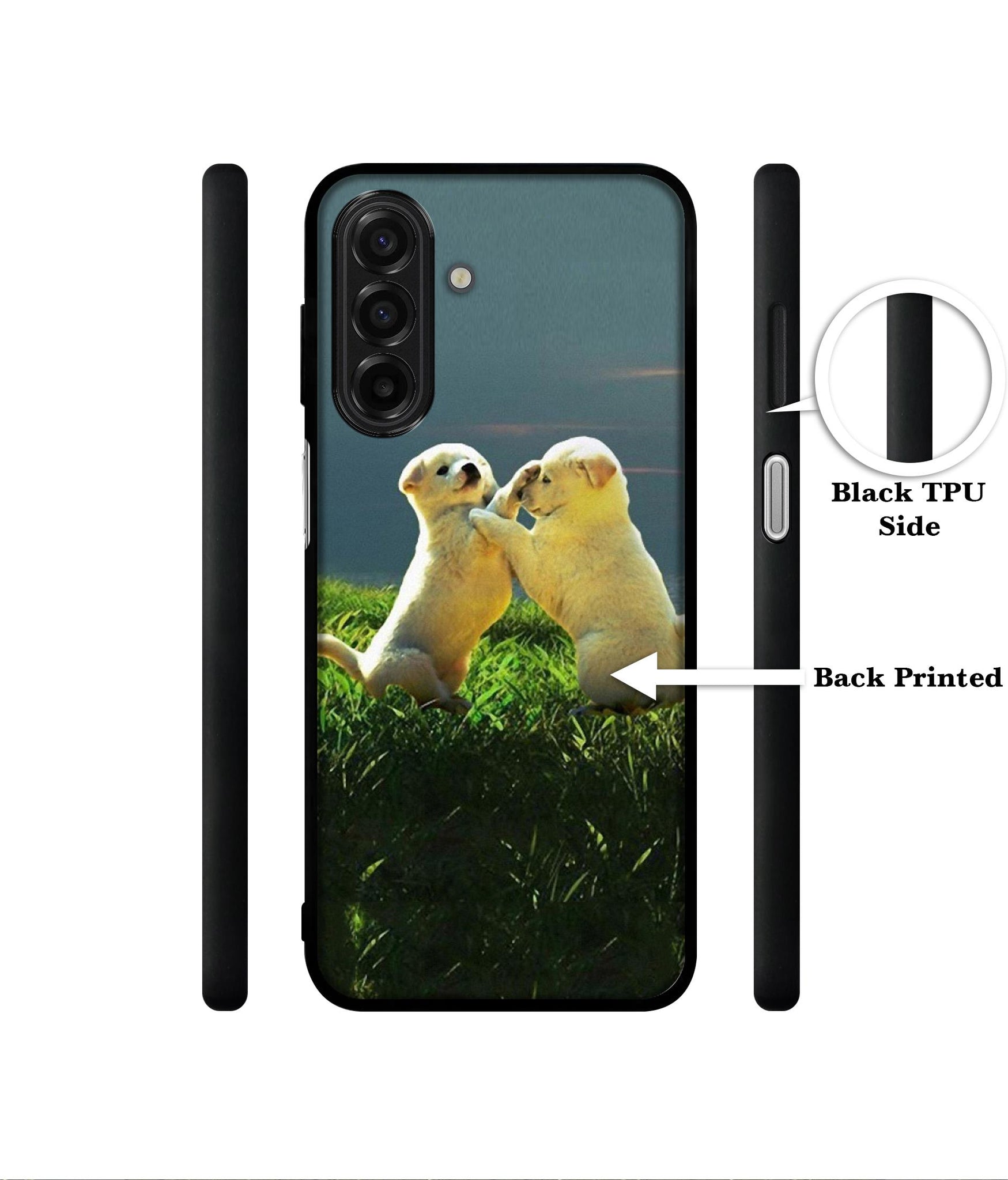 Puppy Couple Sunset Designer 2D Printed Back Case Cover for Samsung Galaxy A17 5G / F17 5G / M17 5G