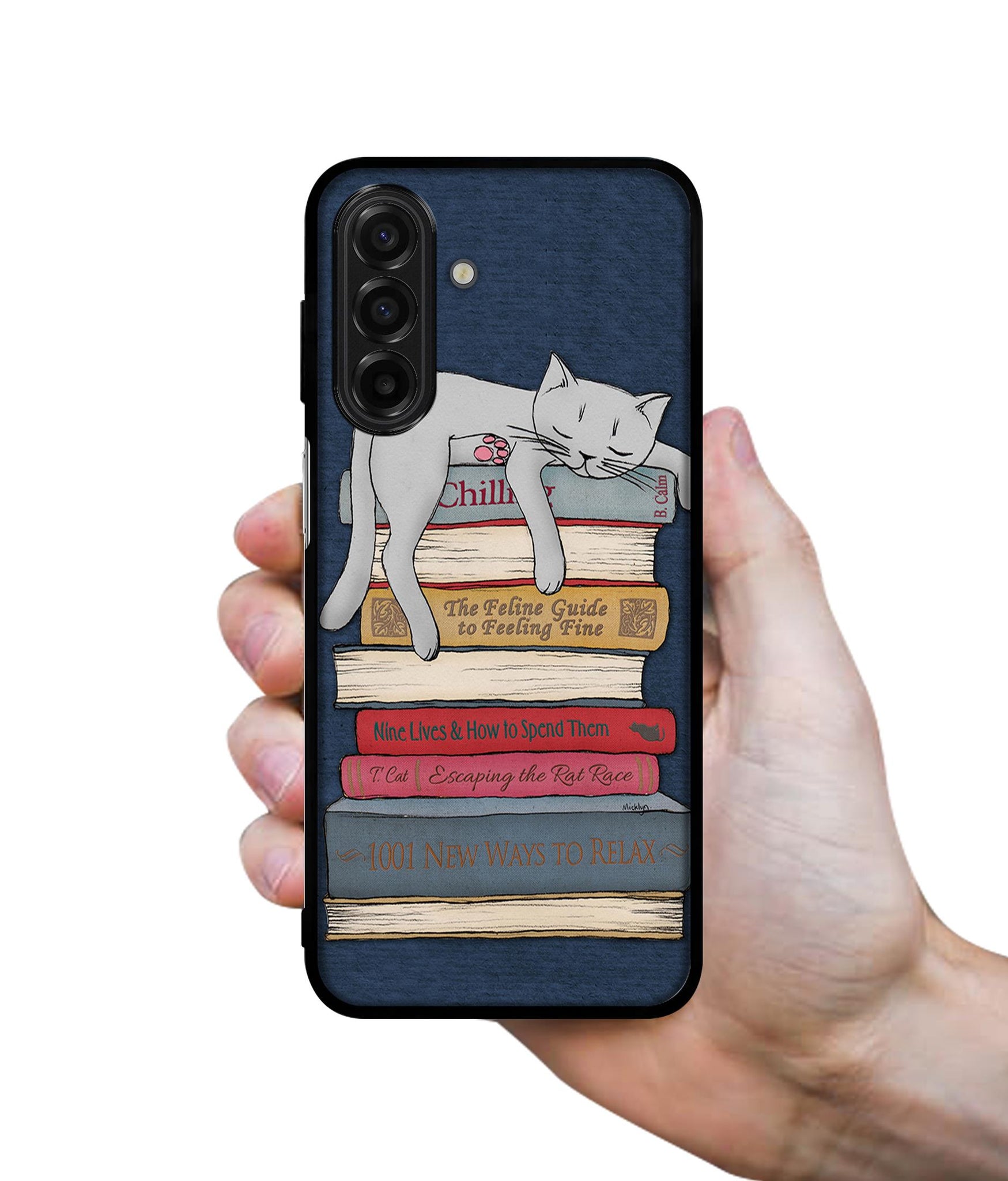 Cat Sleeping On The Books Designer 2D Printed Back Case Cover for Samsung Galaxy A17 5G / F17 5G / M17 5G