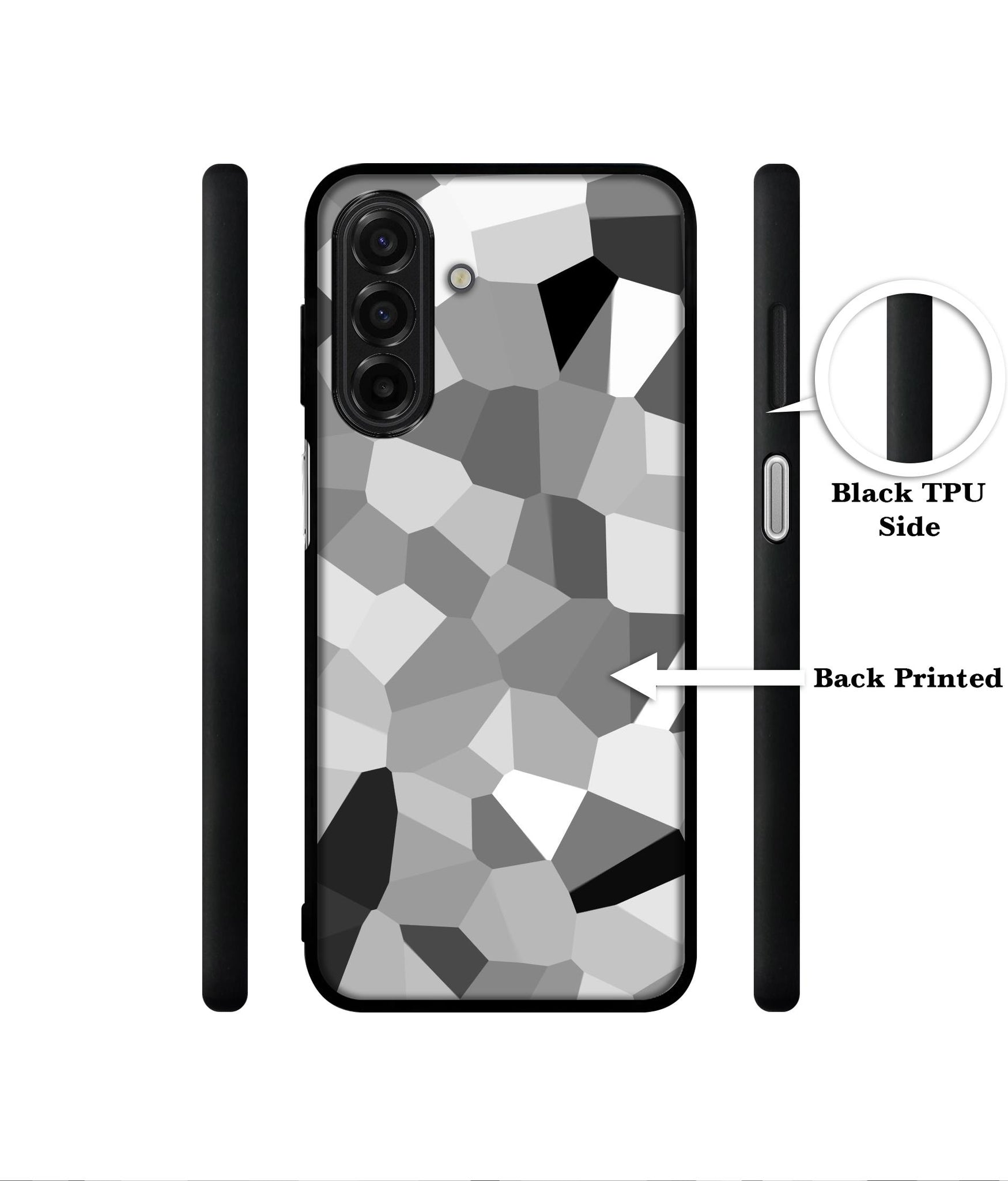 Black & White Mathematical Shape Designer 2D Printed Back Case Cover for Samsung Galaxy A17 5G / F17 5G / M17 5G