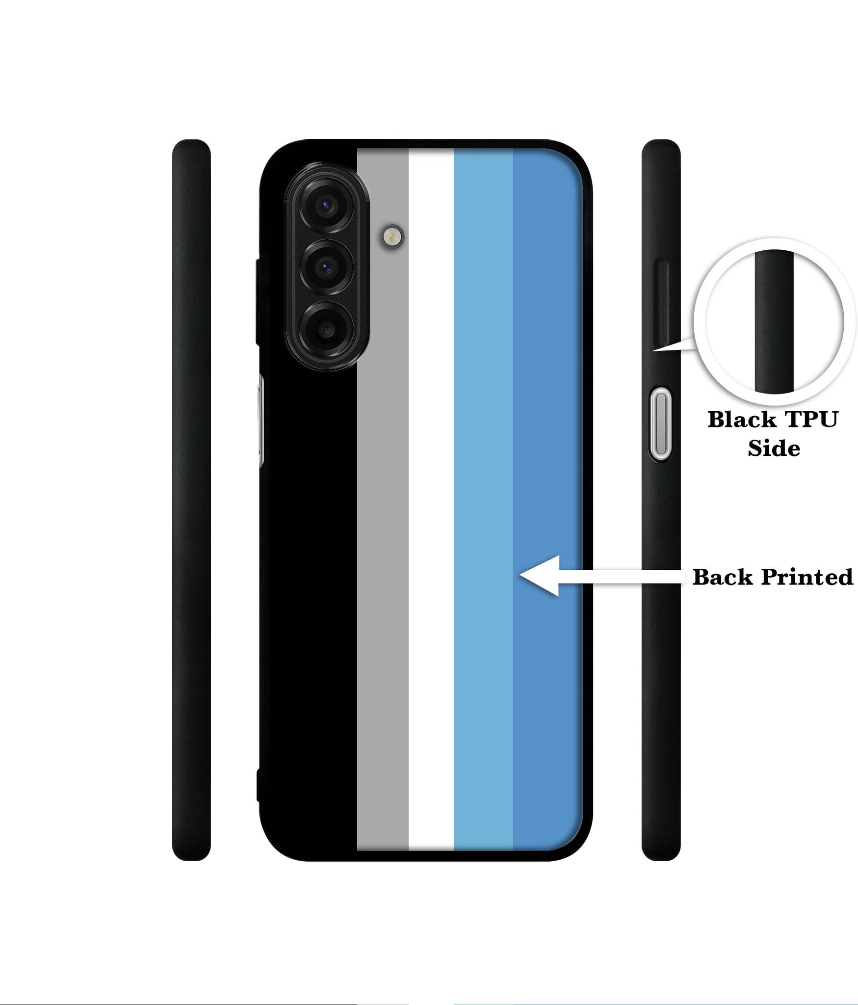 White and Blue Lines Designer 2D Printed Back Case Cover for Samsung Galaxy A17 5G / F17 5G / M17 5G