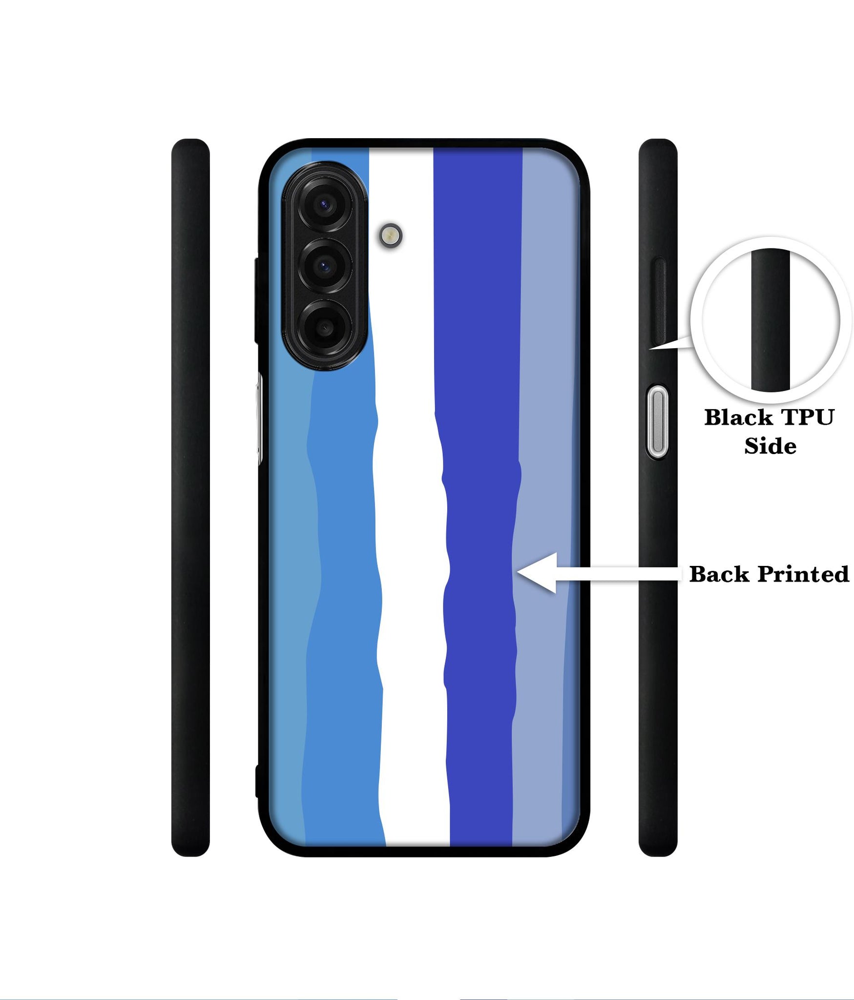 Blue Stripes Rainbow Designer 2D Printed Back Case Cover for Samsung Galaxy A17 5G / F17 5G / M17 5G