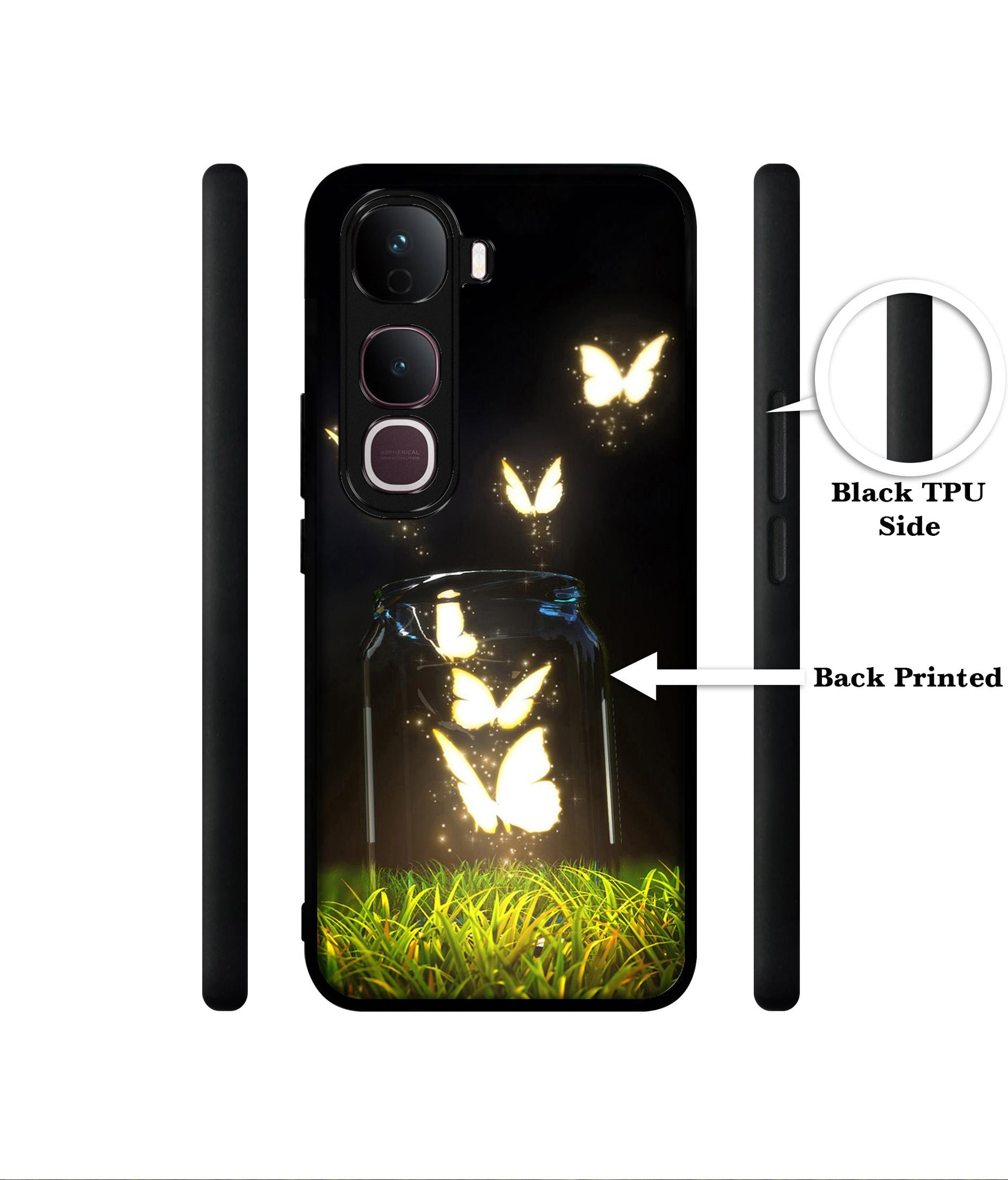 Butterfly Designer 2D Printed Back Case Cover for Vivo Y400 Pro 5G