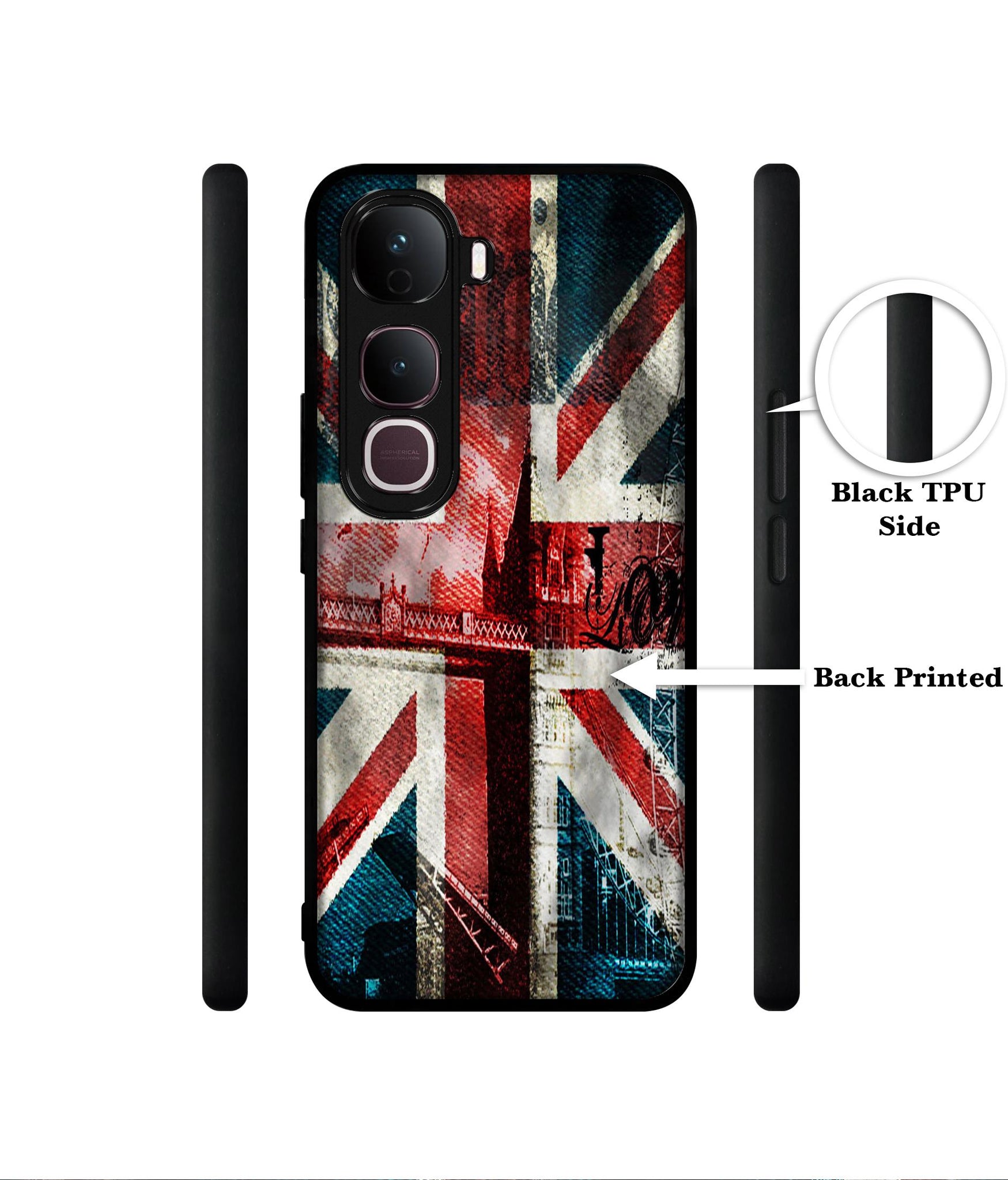 London Flag wallpaper Designer 2D Printed Back Case Cover for Vivo Y400 Pro 5G