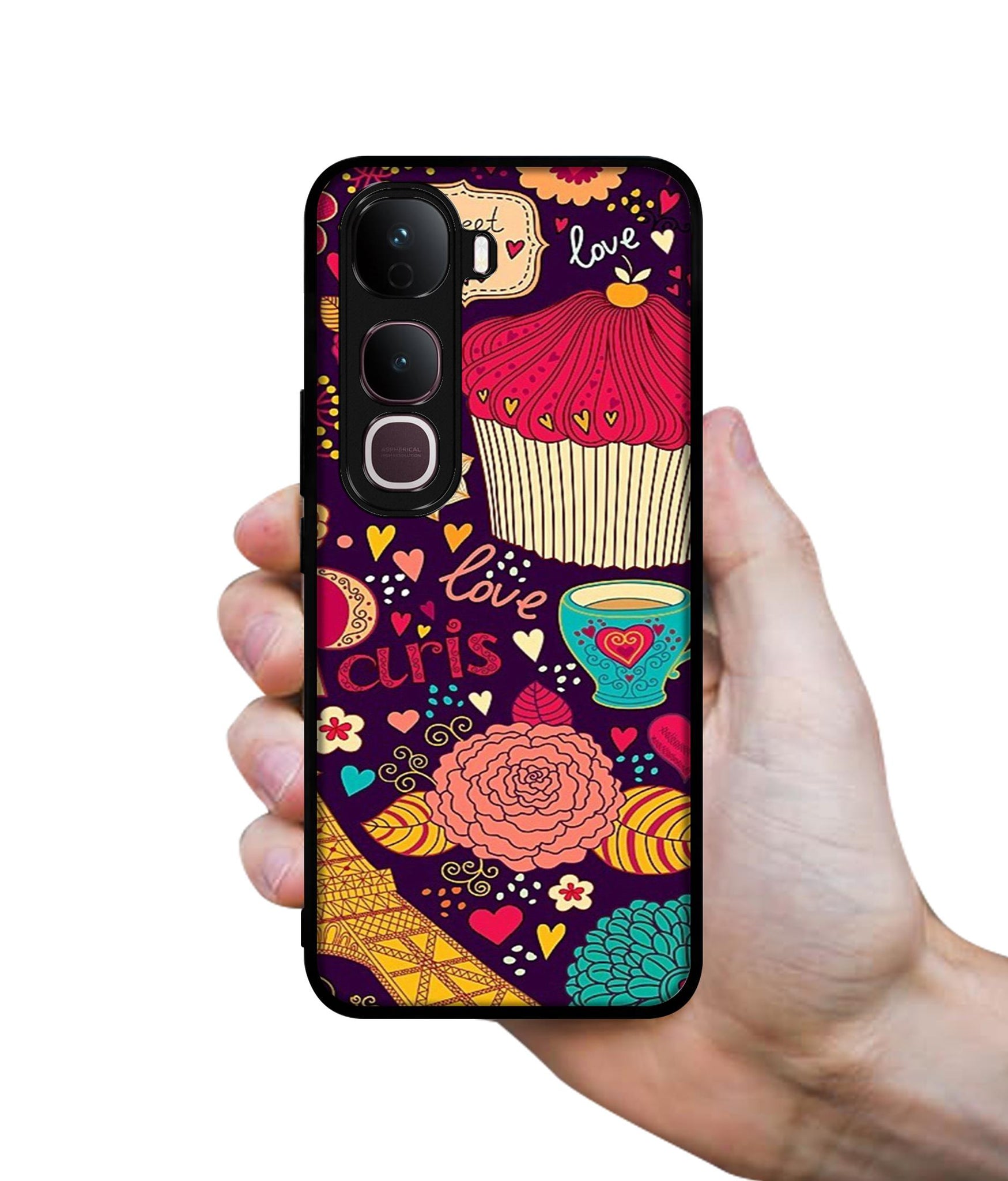 Paris Flower Love Designer 2D Printed Back Case Cover for Vivo Y400 Pro 5G