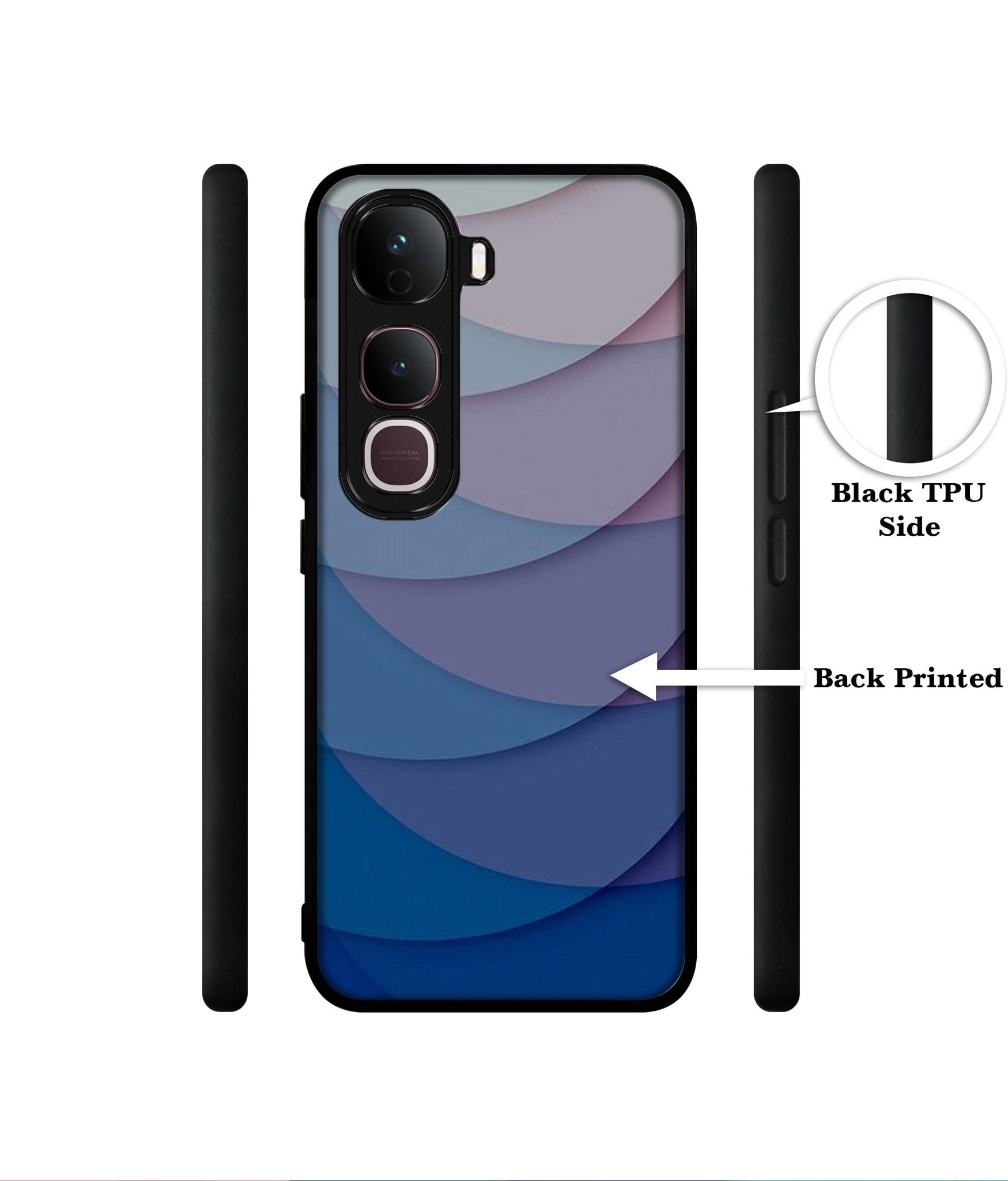 Waves Pattern Print Designer 2D Printed Back Case Cover for Vivo Y400 Pro 5G