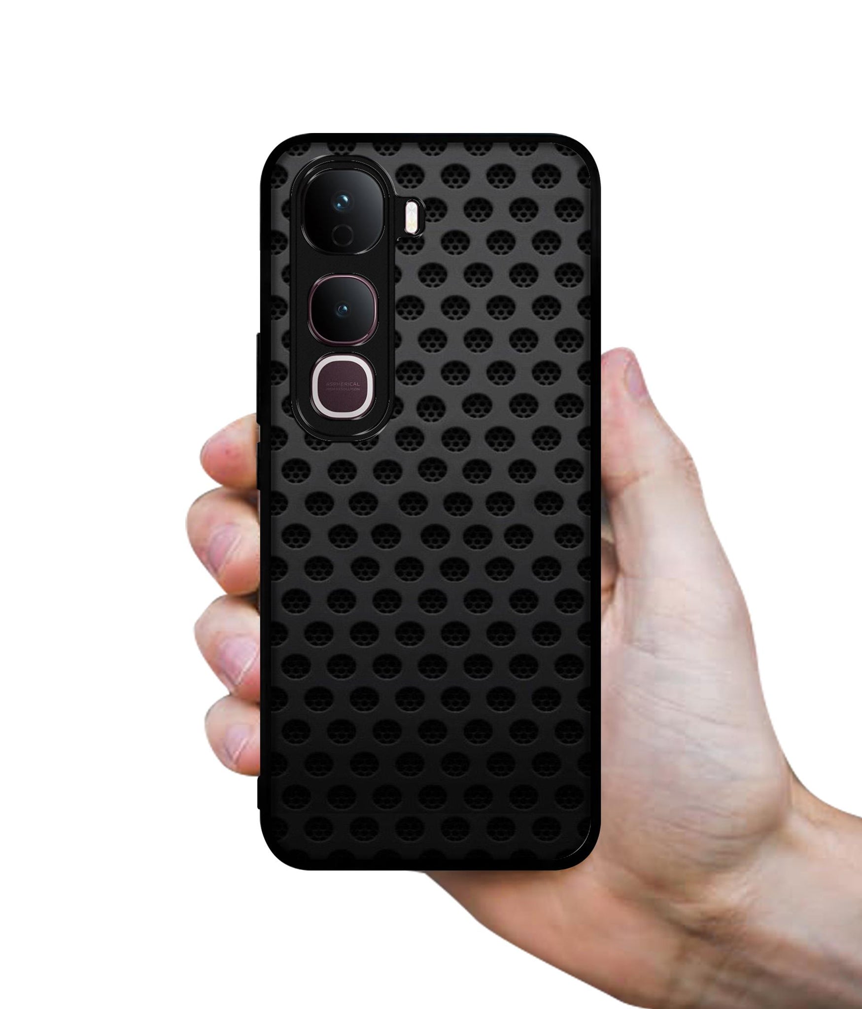 Black Circle Designer 2D Printed Back Case Cover for Vivo Y400 Pro 5G