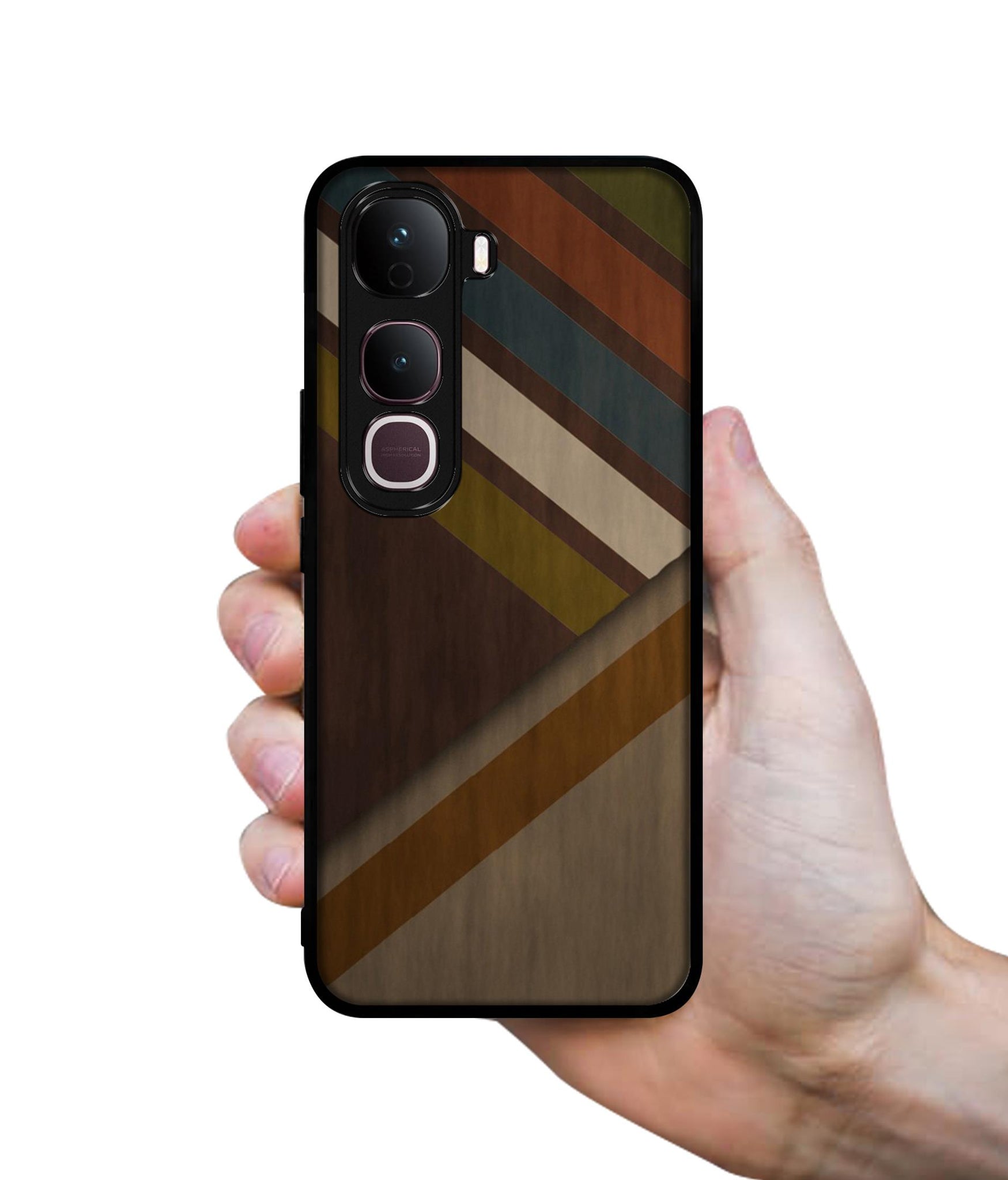 Colorful Wooden Pattern Designer 2D Printed Back Case Cover for Vivo Y400 Pro 5G