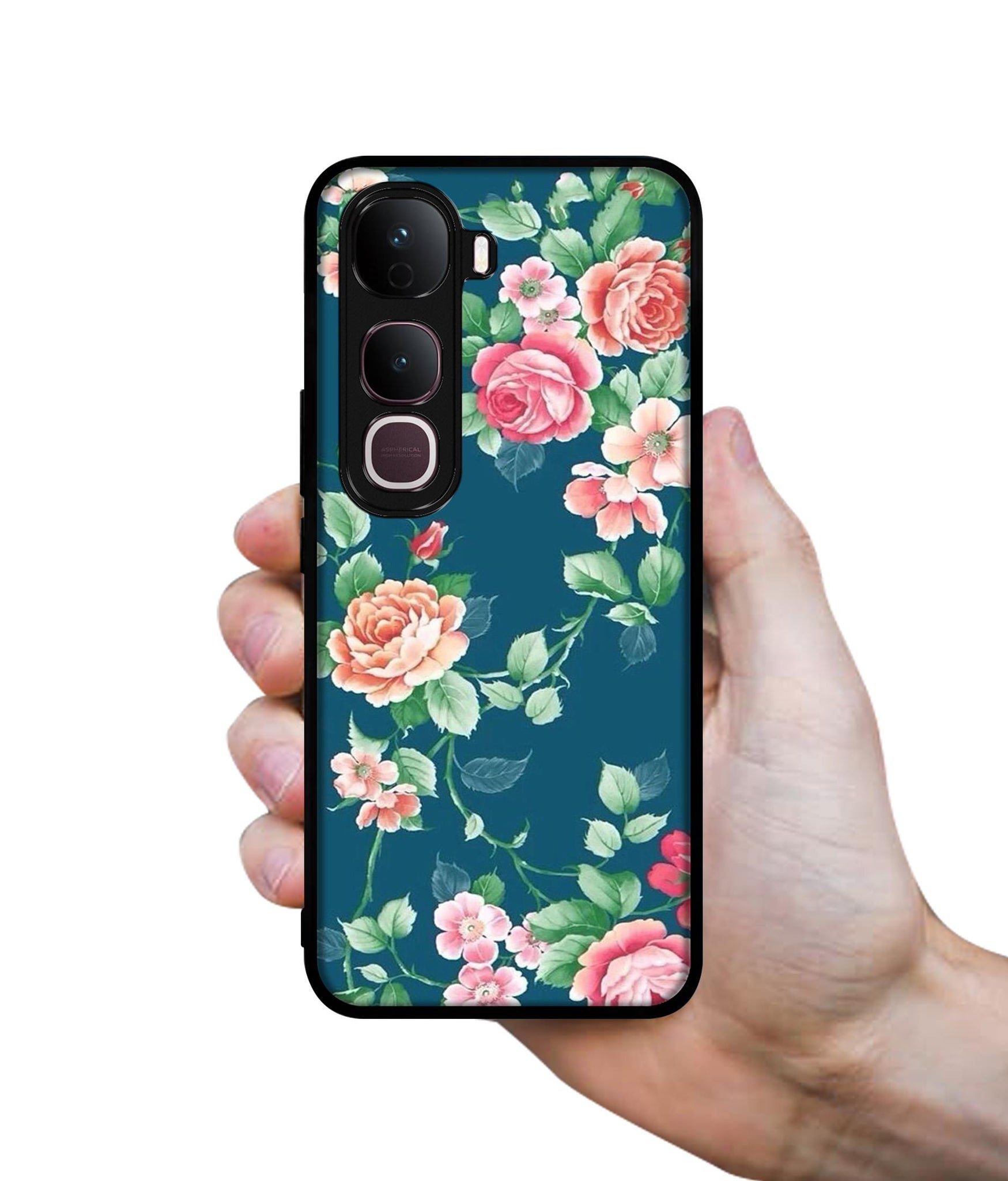 Vintage Floral Designer 2D Printed Back Case Cover for Vivo Y400 Pro 5G