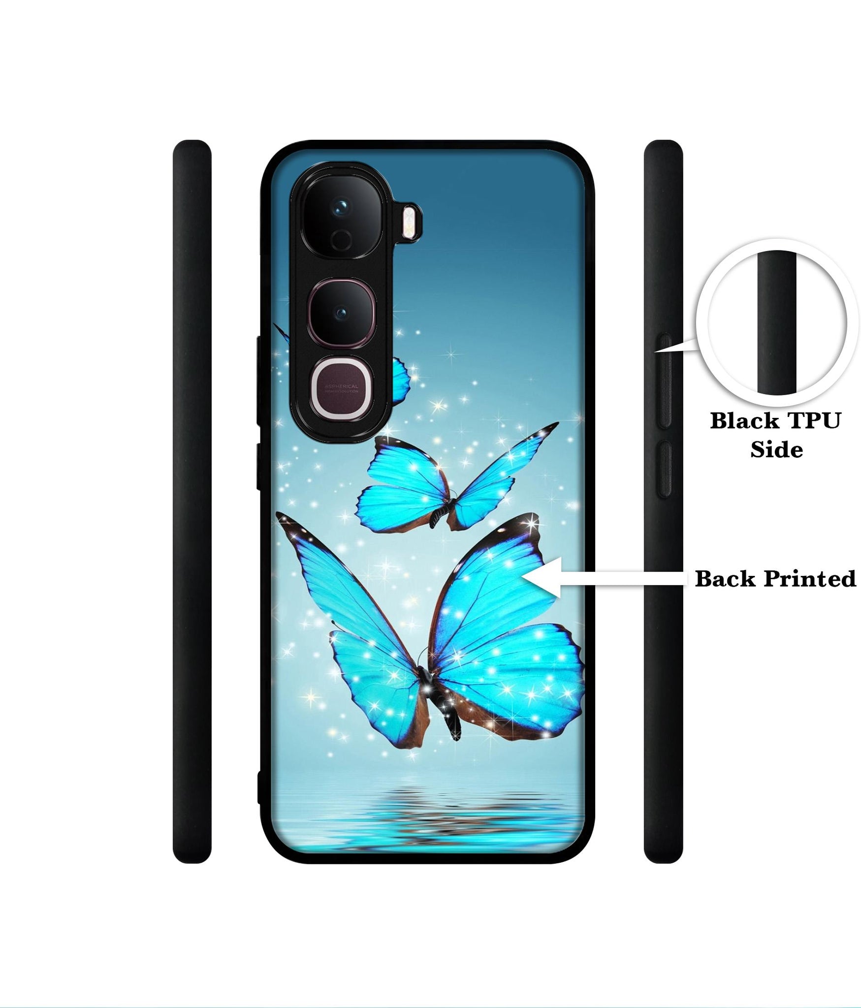 Flying Butterflies Designer 2D Printed Back Case Cover for Vivo Y400 Pro 5G