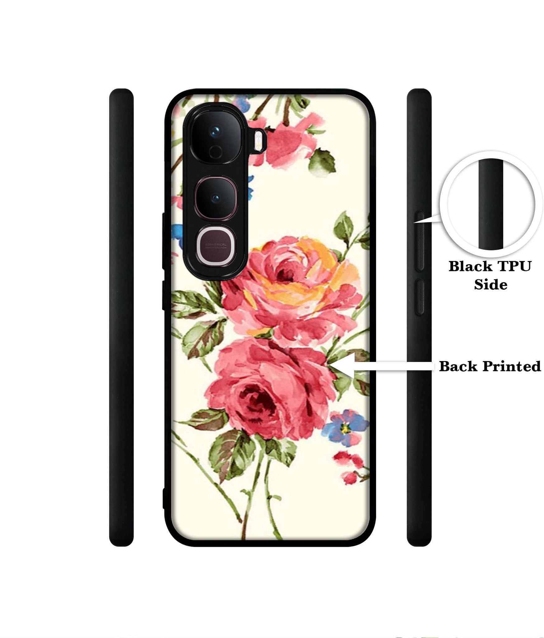 Vintage Painting Flower Designer 2D Printed Back Case Cover for Vivo Y400 Pro 5G