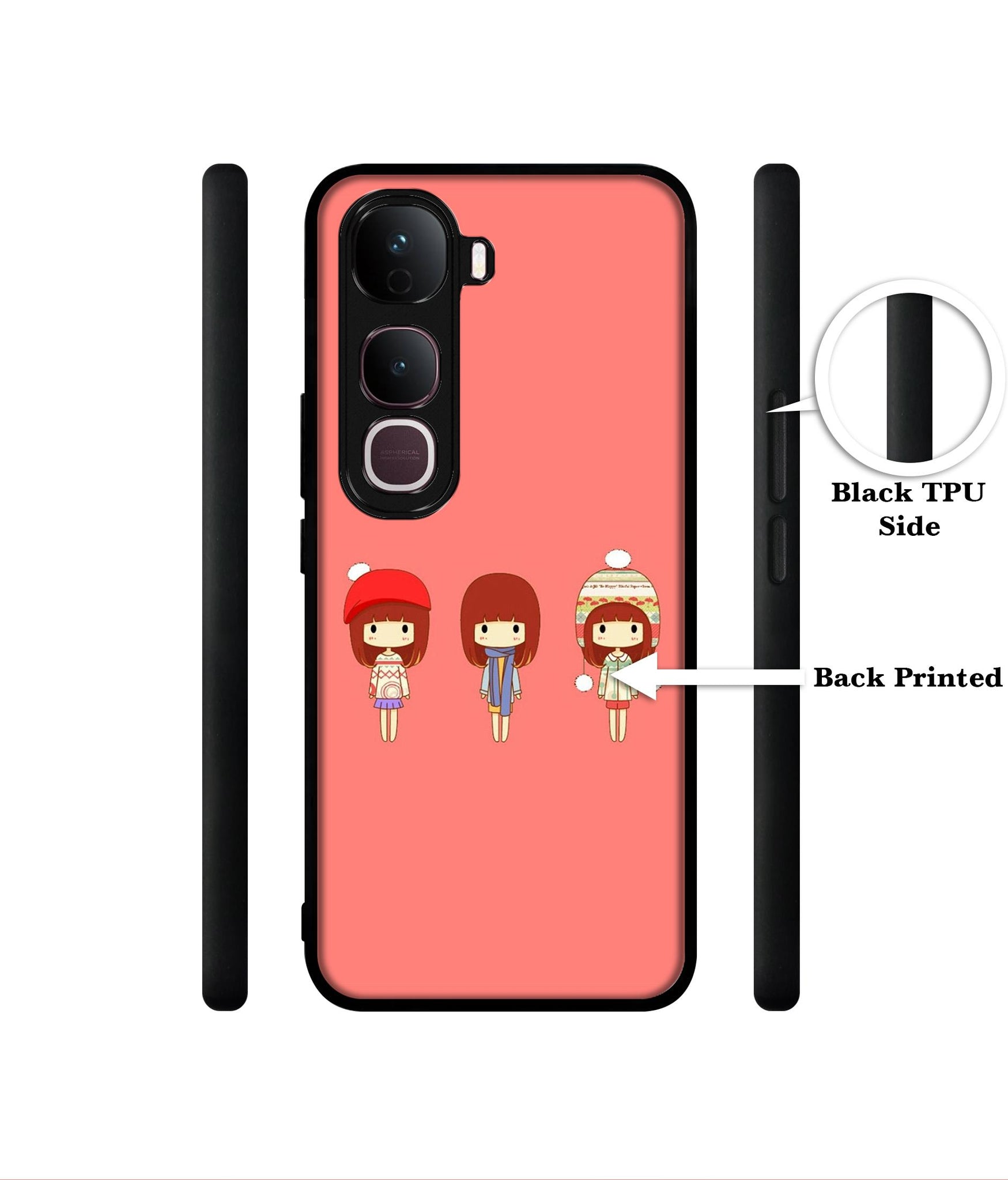 Cute Girls Designer 2D Printed Back Case Cover for Vivo Y400 Pro 5G