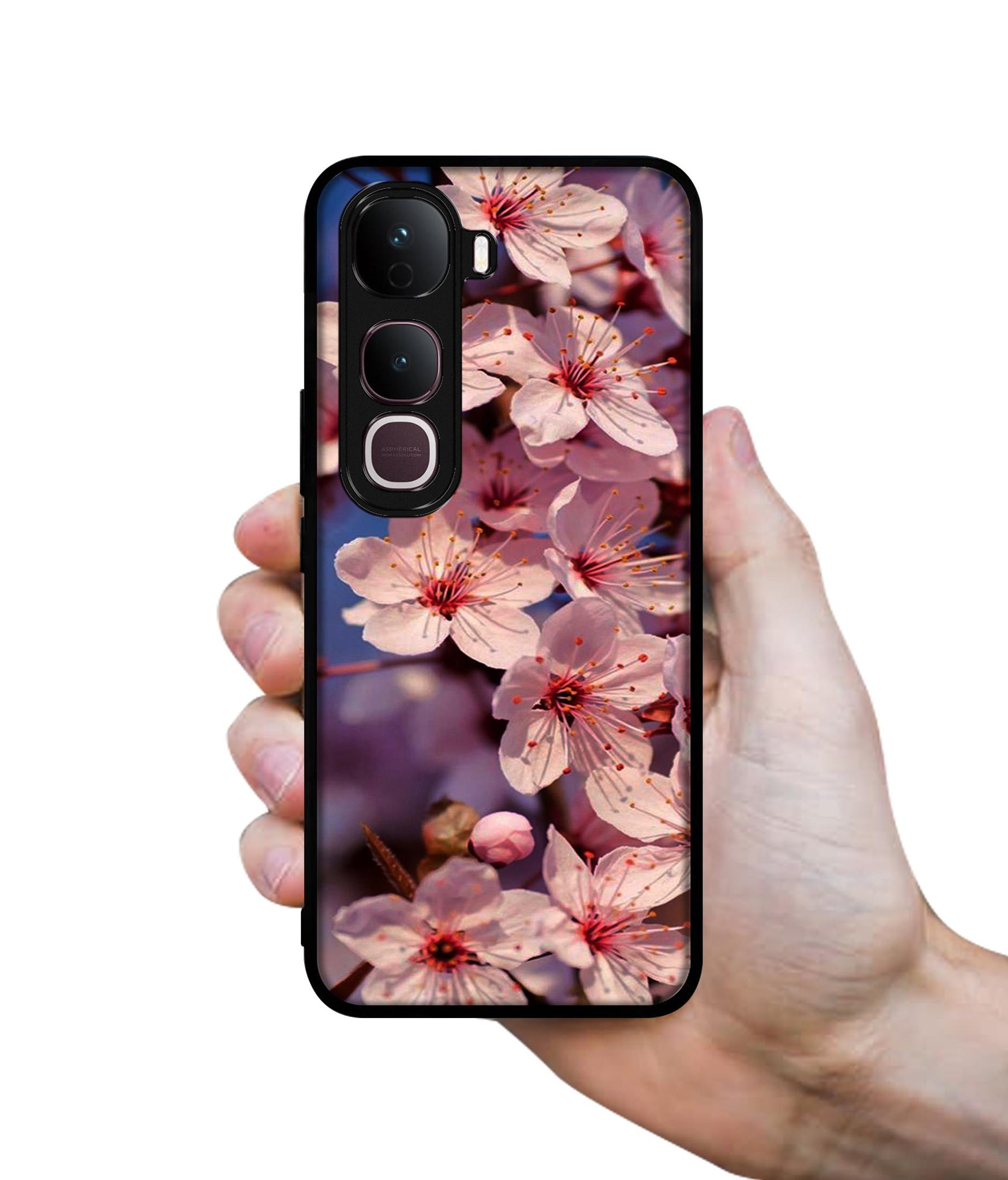 Pink Flowers Pattern Designer 2D Printed Back Case Cover for Vivo Y400 Pro 5G