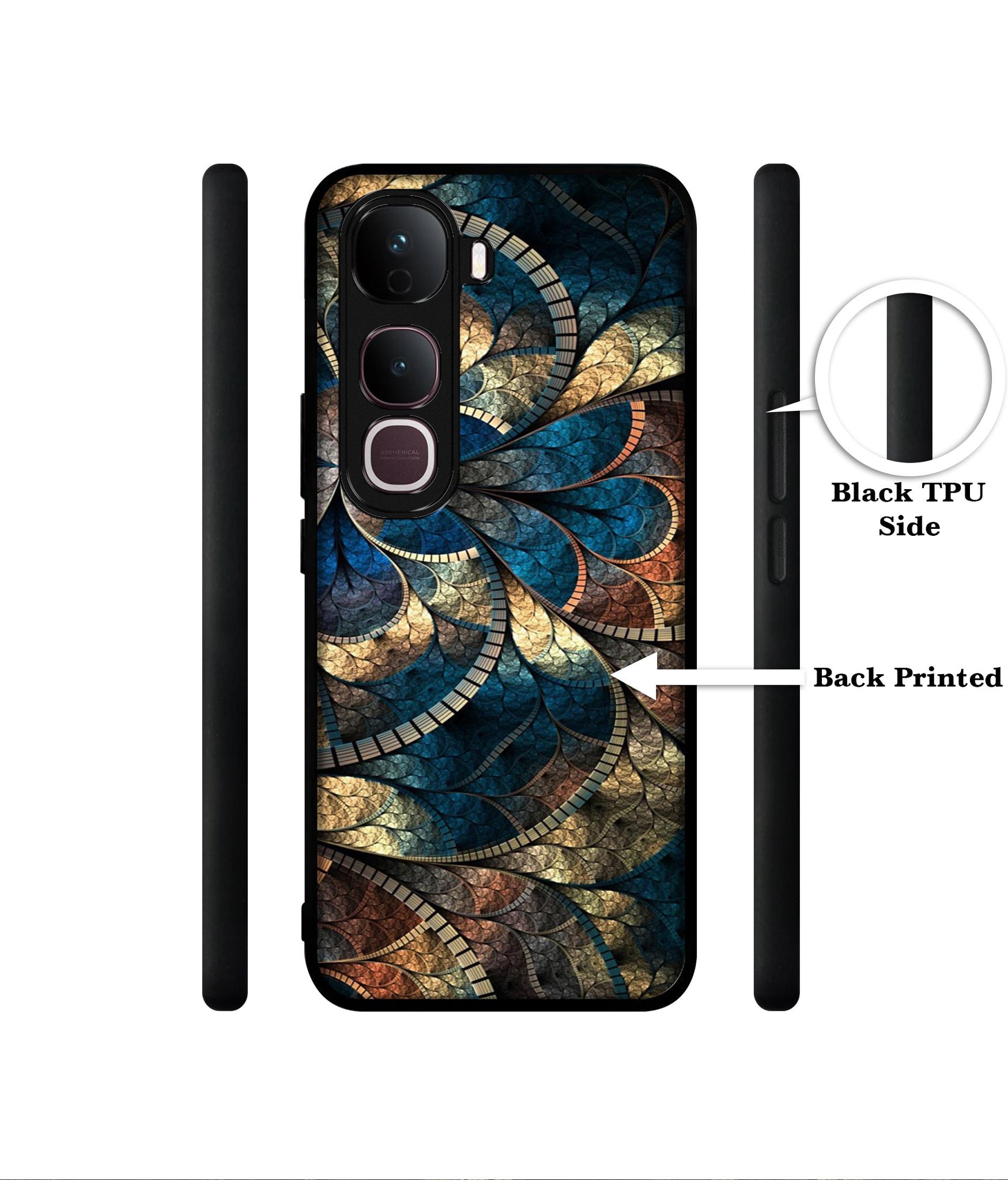 Fractional Pattern Designer 2D Printed Back Case Cover for Vivo Y400 Pro 5G