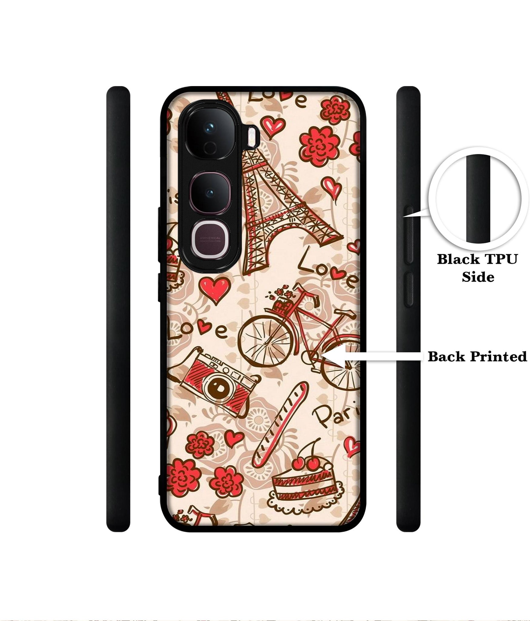 Vintage Paris Designer 2D Printed Back Case Cover for Vivo Y400 Pro 5G