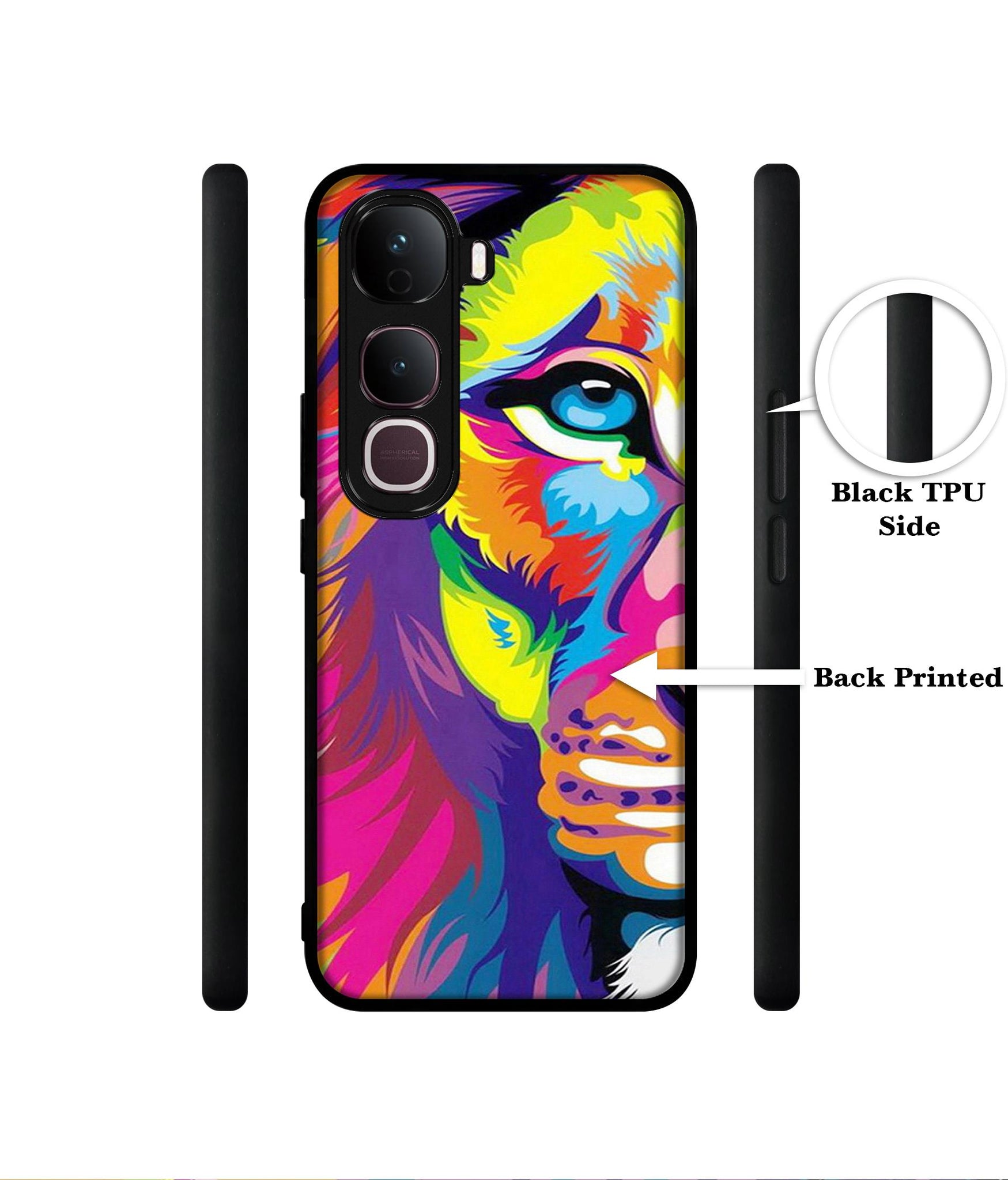 Lion Designer 2D Printed Back Case Cover for Vivo Y400 Pro 5G