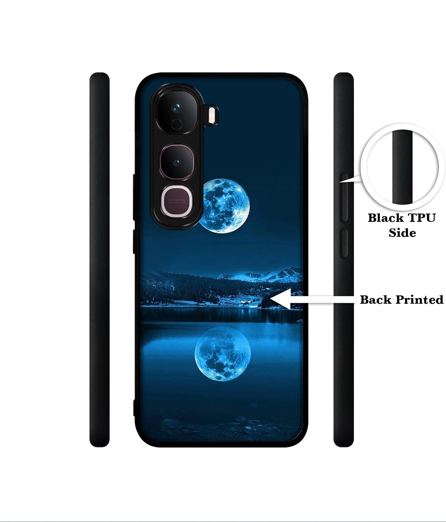 Moon Pattern Print Designer 2D Printed Back Case Cover for Vivo Y400 Pro 5G