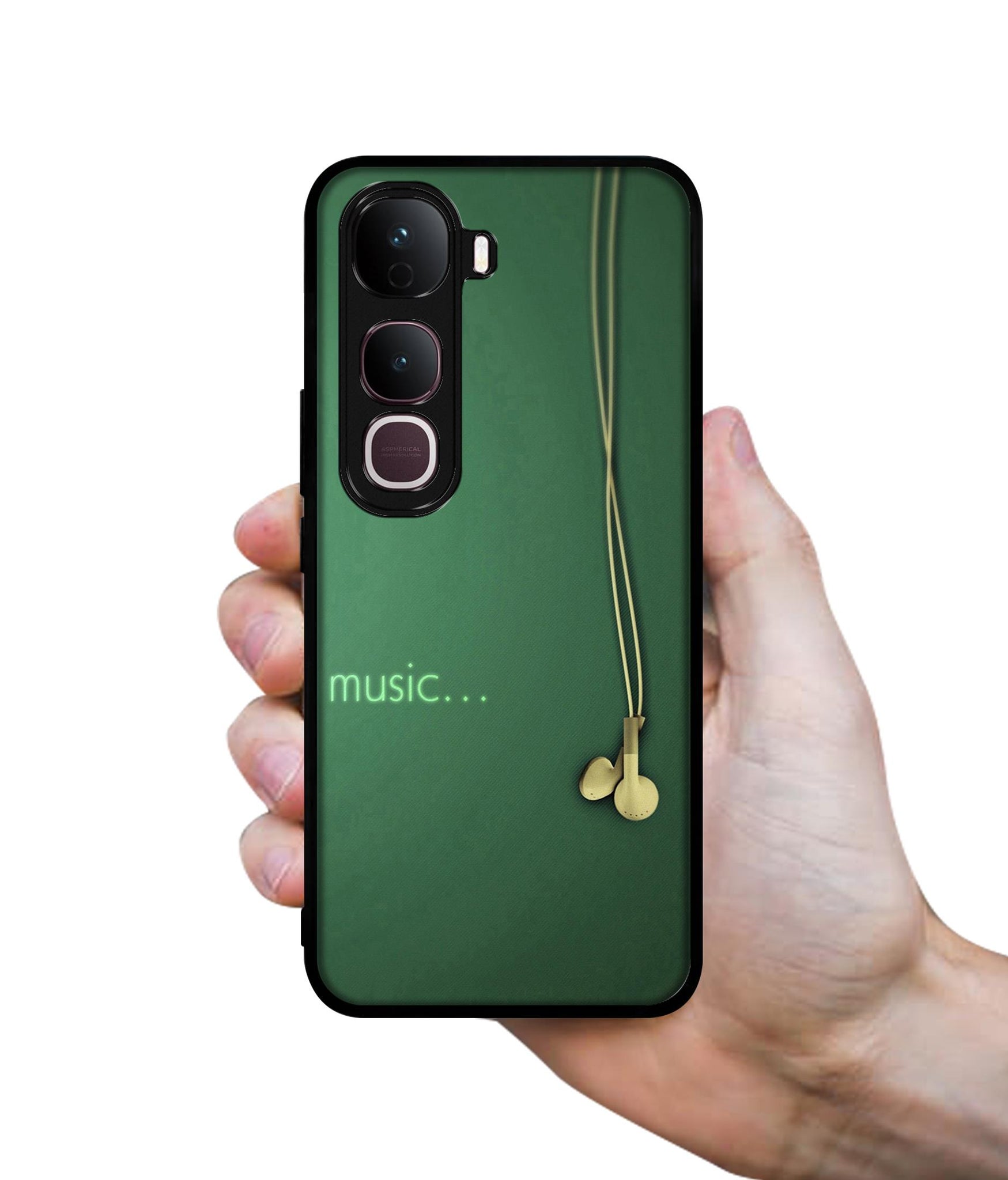 Headphone Music Designer 2D Printed Back Case Cover for Vivo Y400 Pro 5G