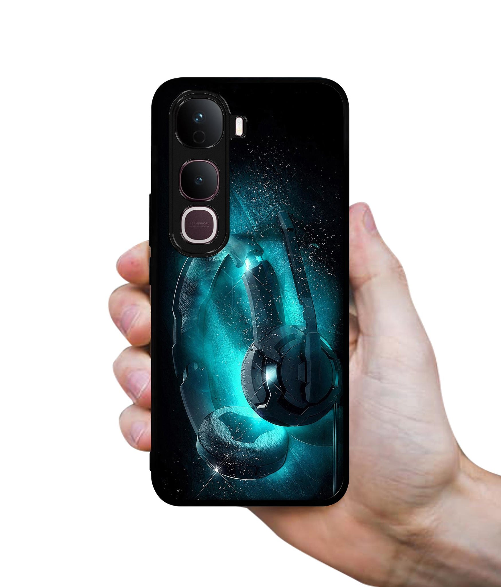 Cool Headphone Designer 2D Printed Back Case Cover for Vivo Y400 Pro 5G